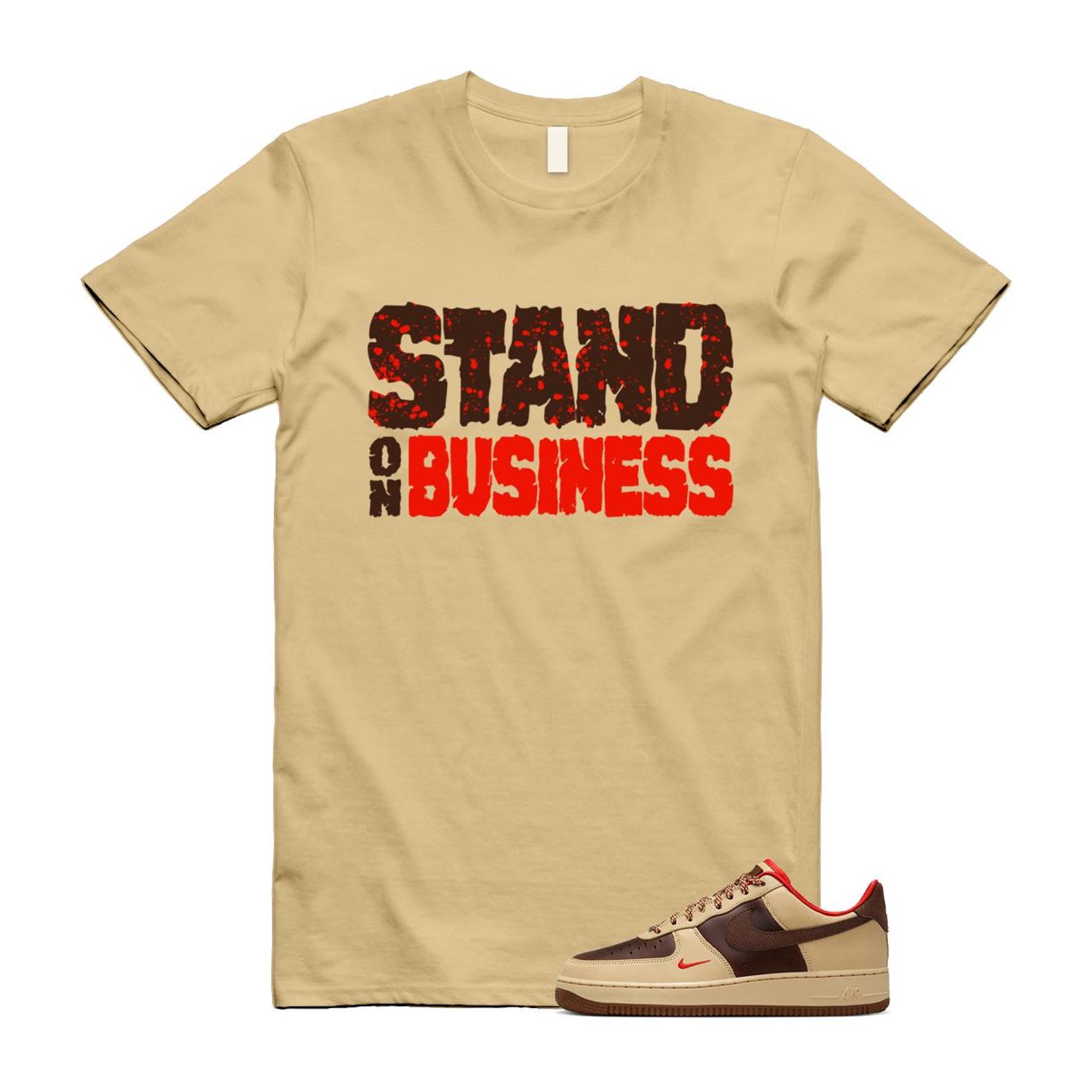 Air Force 1 Low '07 Light British Tan T Shirt Match Stand On Business HQ3447-222 T-Shirt, Sneaker Match Tee