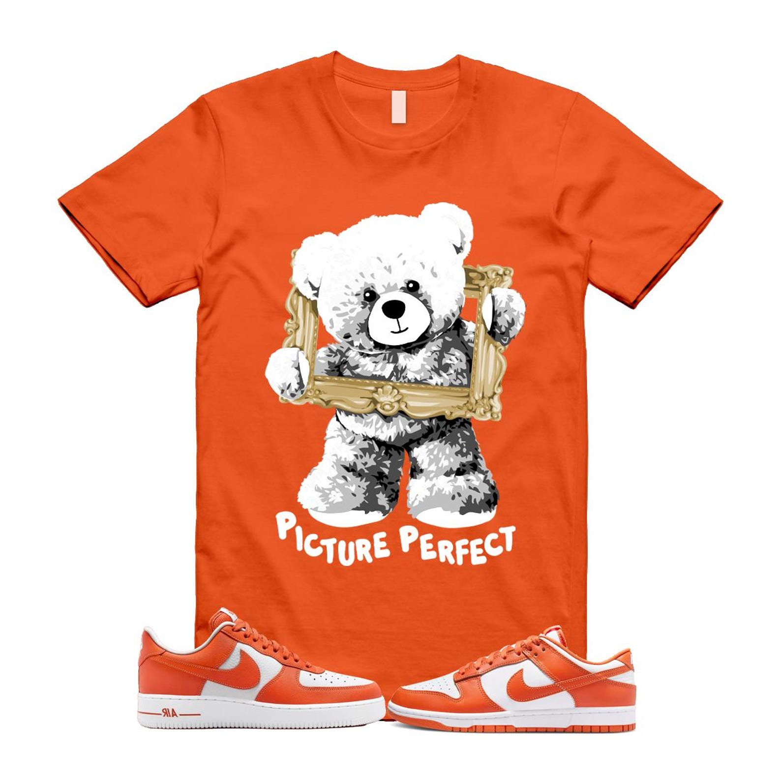 Dunk Cosmic Clay White Orange Low Air Force 1 '07 T Shirt Match PIC DV0833-114 T-Shirt, Sneaker Match Tee