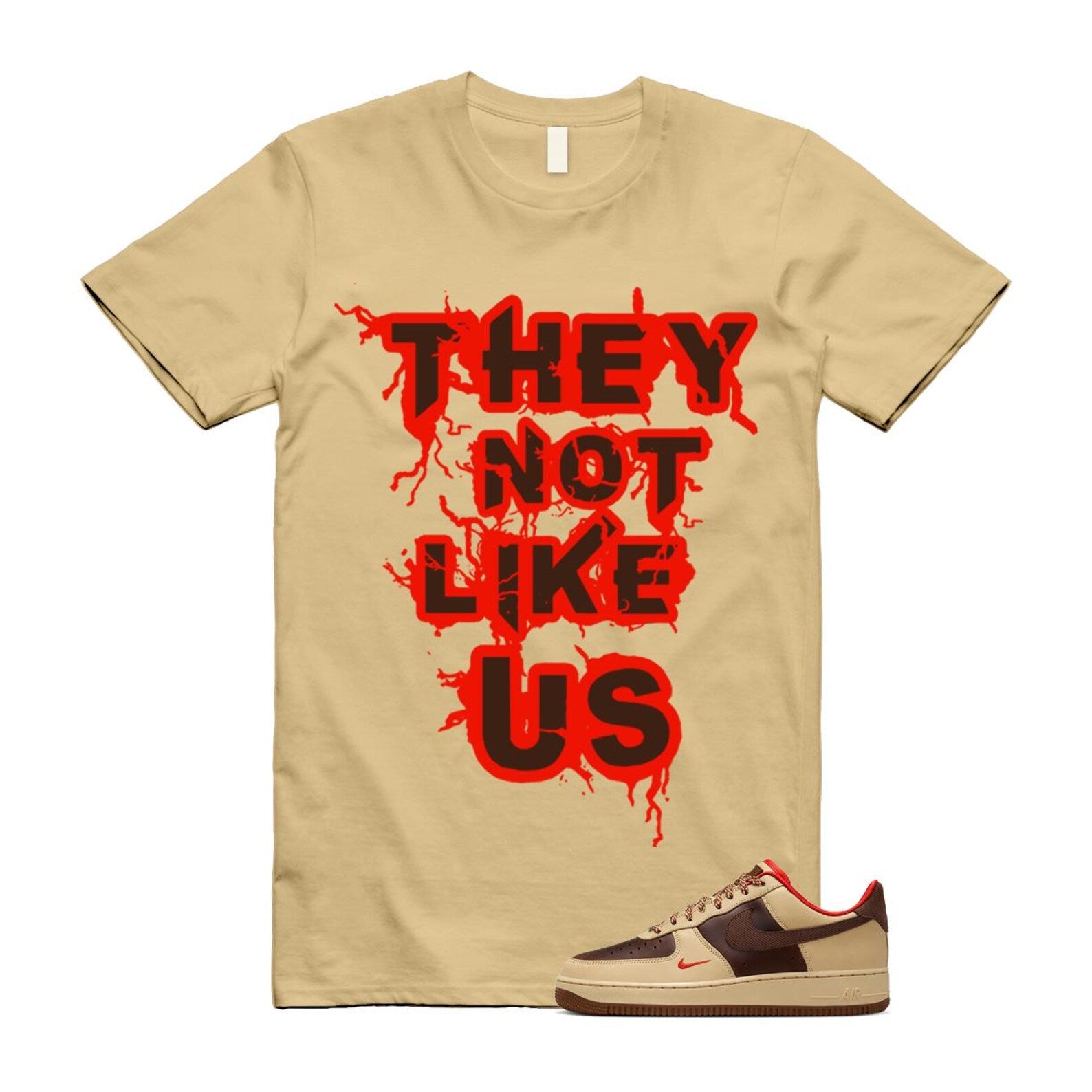 Air Force 1 Low '07 Light British Tan T Shirt Match US HQ3447-222 T-Shirt, Sneaker Match Tee