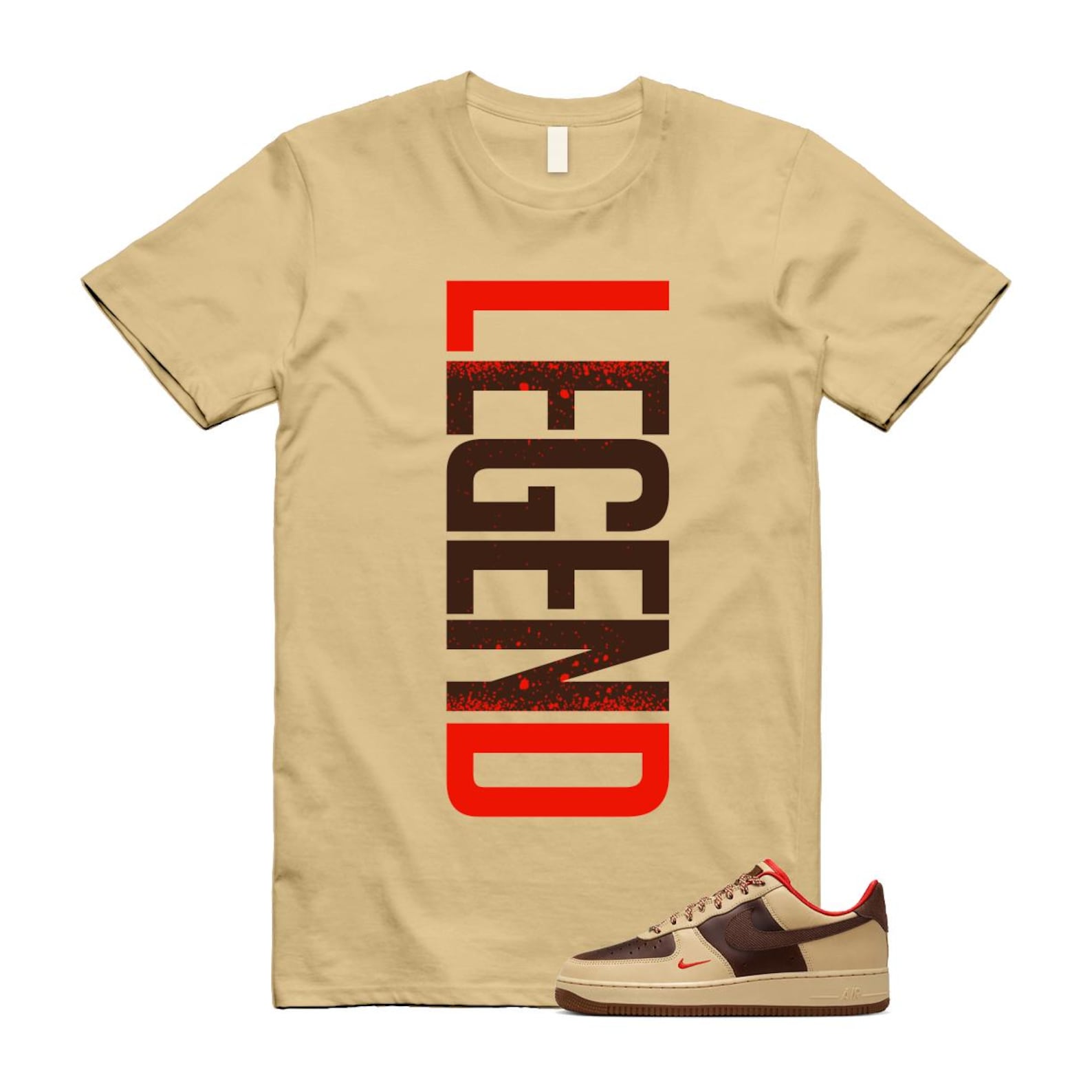 Air Force 1 Low '07 Light British Tan T Shirt Match LEGEND HQ3447-222 T-Shirt, Sneaker Match Tee