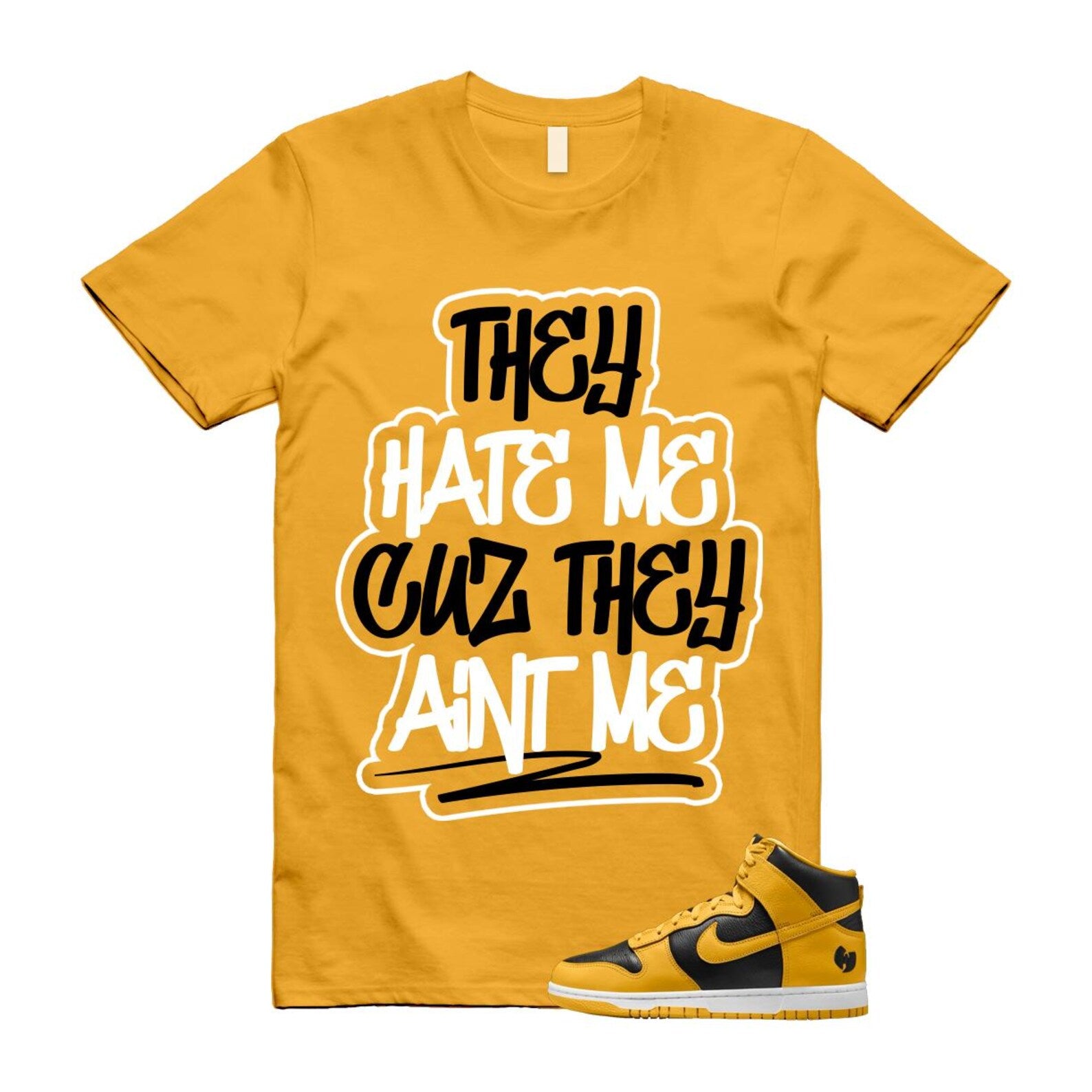 Dunk Tang Black Pollen White Yellow Gold High T Shirt Match AINT ME HJ4320-001 T-Shirt, Sneaker Match Tee