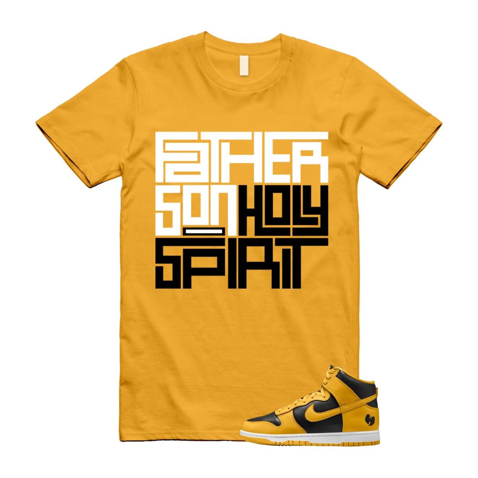 Dunk Tang Black Pollen White Yellow Gold High T Shirt Match FATHER HJ4320-001 T-Shirt, Sneaker Match Tee