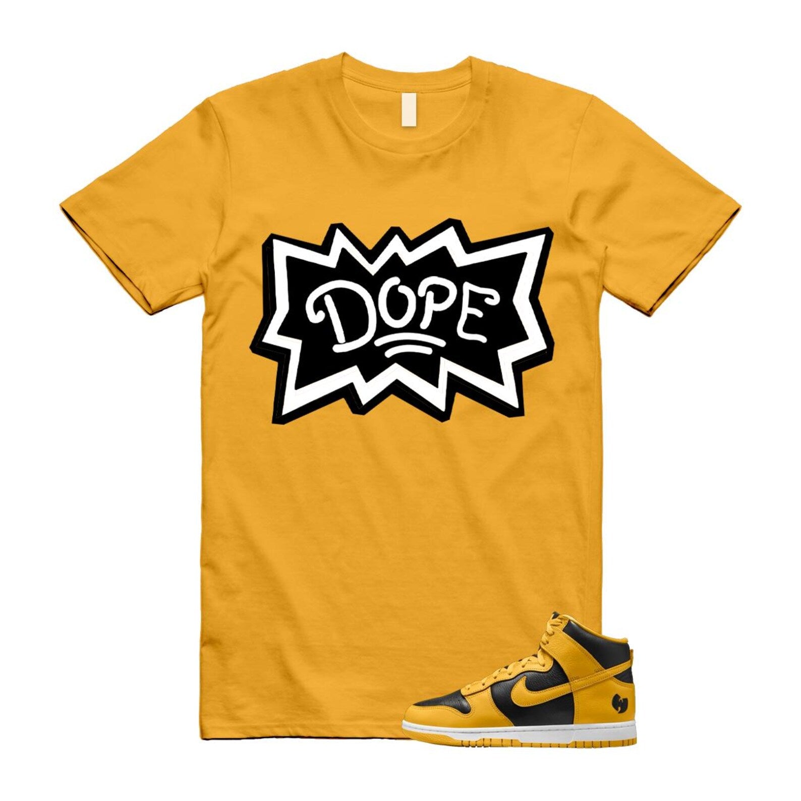 Dunk Tang Black Pollen White Yellow Gold High T Shirt Match DOPE HJ4320-001 T-Shirt, Sneaker Match Tee