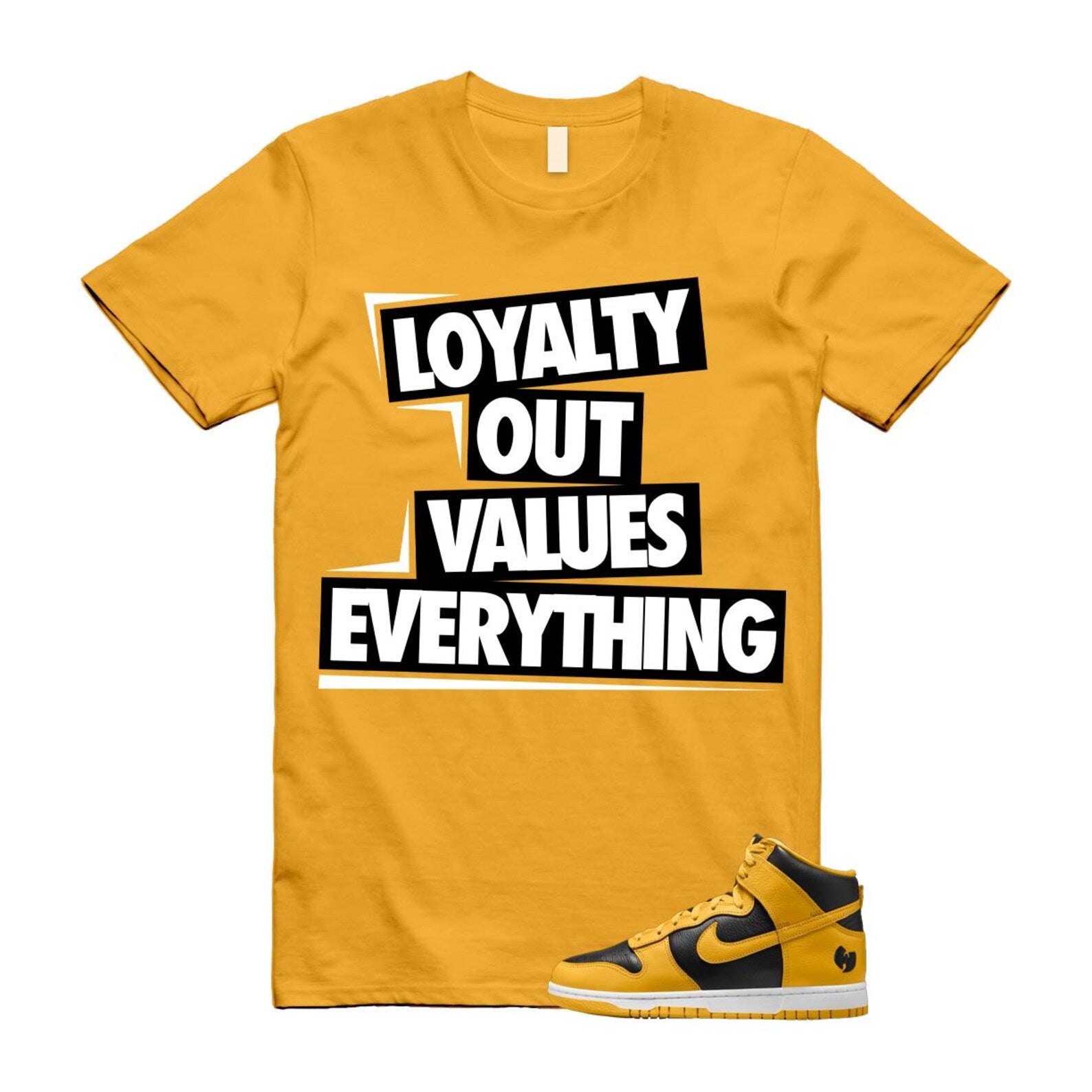 Dunk Tang Black Pollen White Yellow Gold High T Shirt Match LOVE HJ4320-001 T-Shirt, Sneaker Match Tee