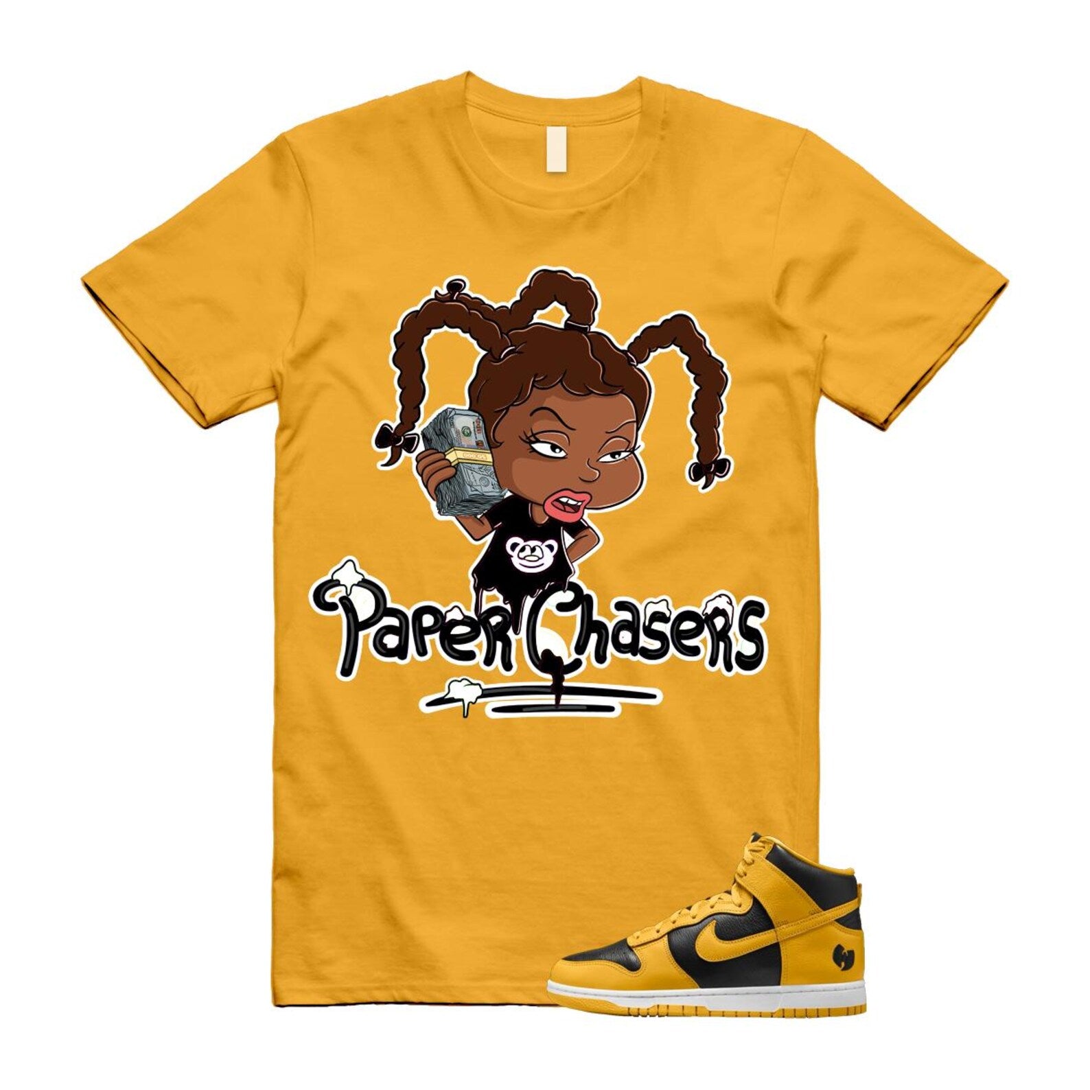 Dunk Tang Black Pollen White Yellow Gold High T Shirt Match PC HJ4320-001 T-Shirt, Sneaker Match Tee