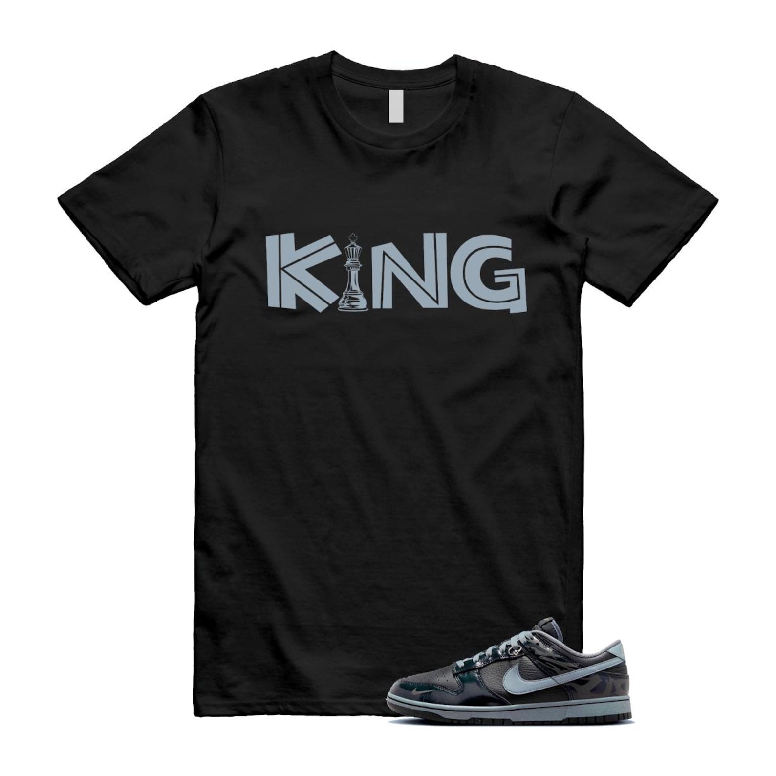 Dunk Berlin Black Off Noir Cool Grey Jade Horizon Low T Shirt Match KING FZ3053-001 T-Shirt, Sneaker Match Tee