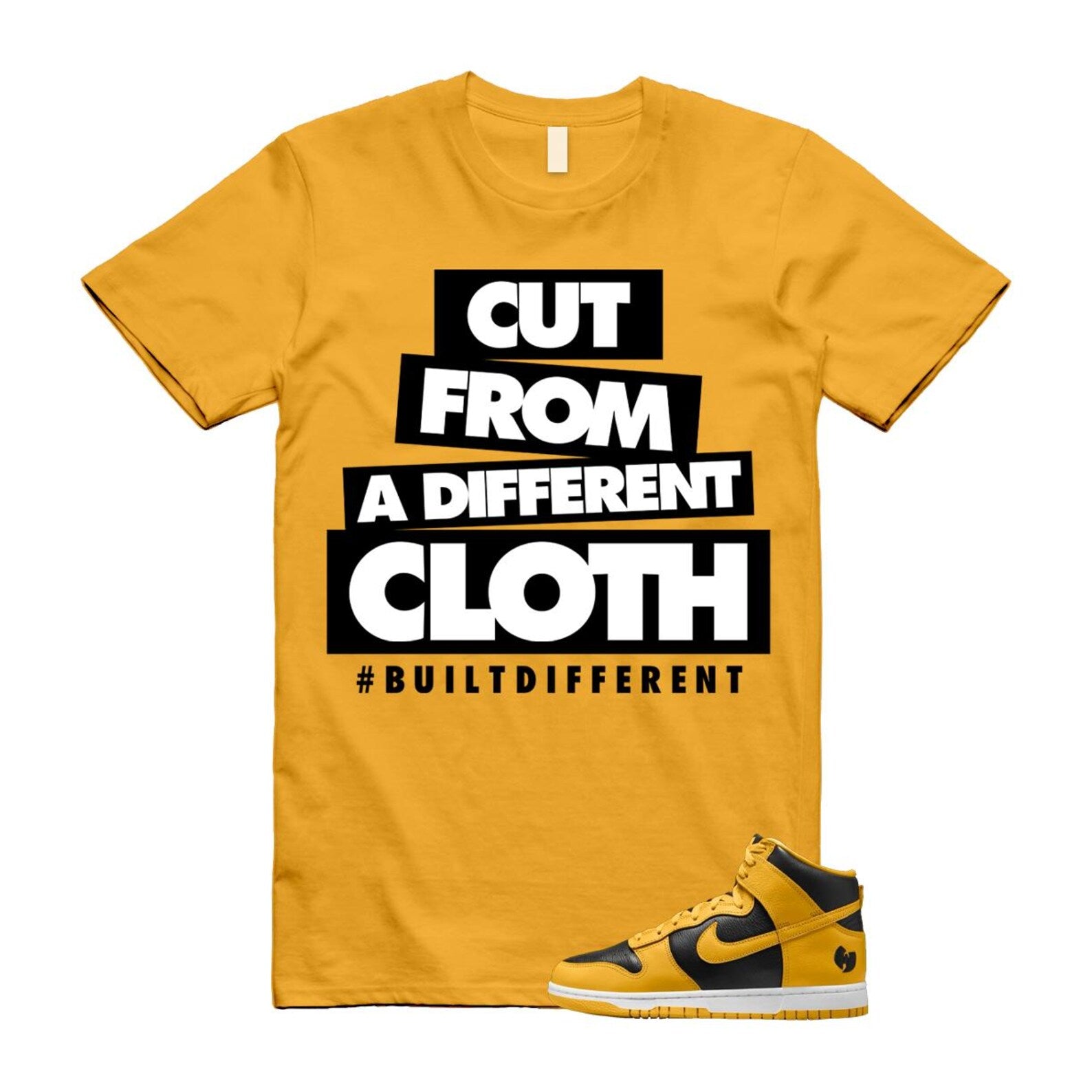 Dunk Tang Black Pollen White Yellow Gold High T Shirt Match CLOTH HJ4320-001 T-Shirt, Sneaker Match Tee