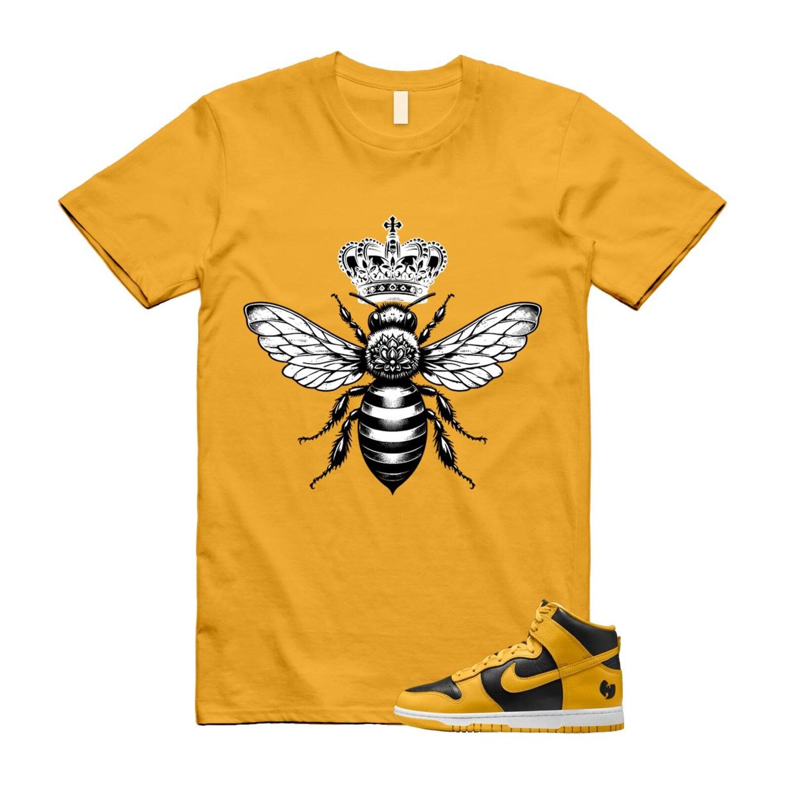 Dunk Tang Black Pollen White Yellow Gold High T Shirt Match BEE HJ4320-001 T-Shirt, Sneaker Match Tee