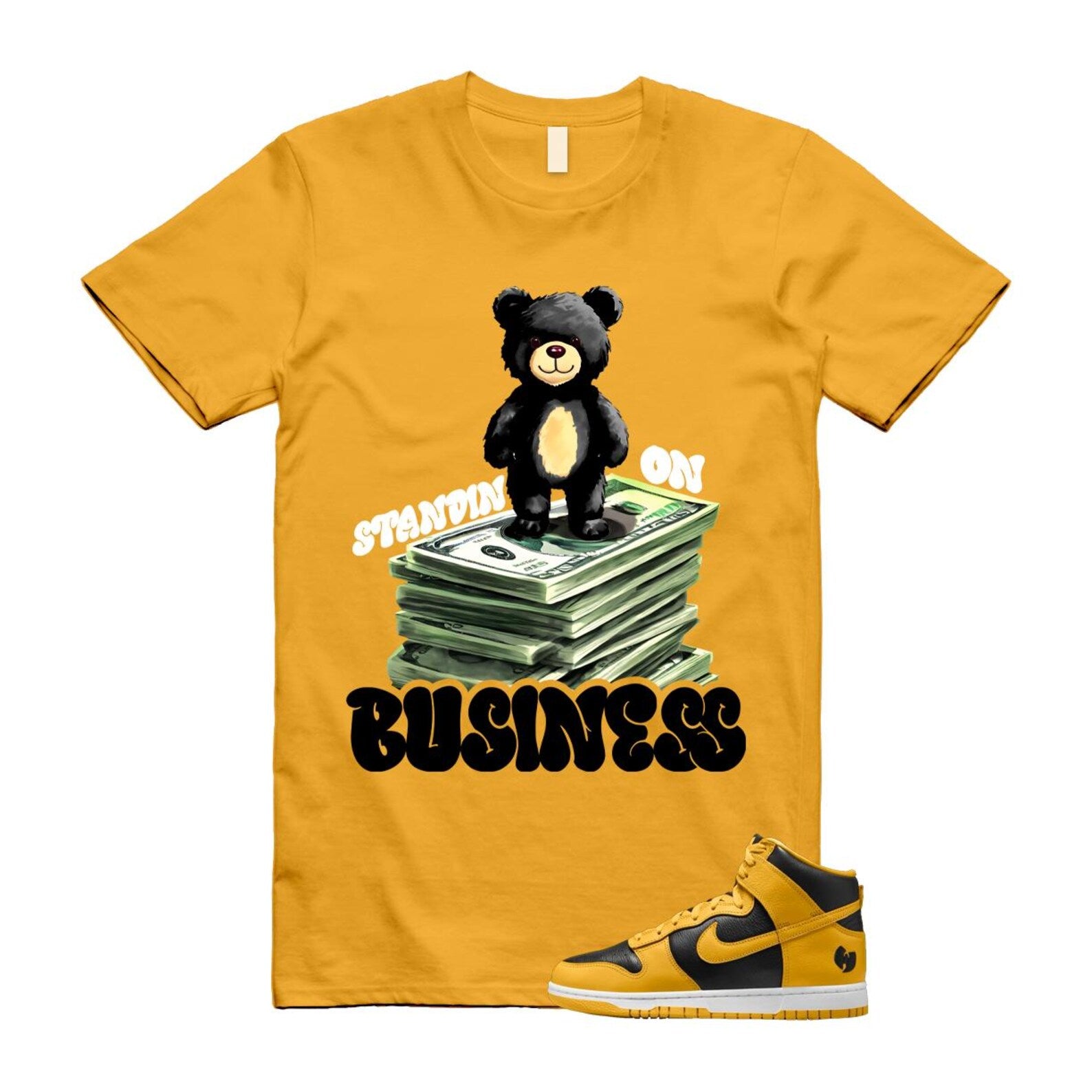 Dunk Tang Black Pollen White Yellow Gold High T Shirt Match SB2 HJ4320-001 T-Shirt, Sneaker Match Tee