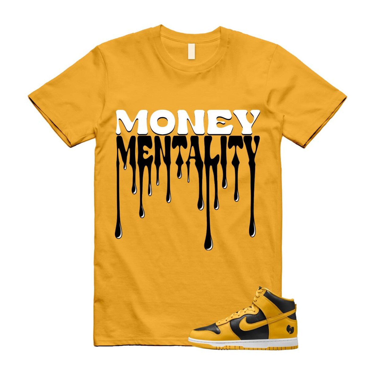 Dunk Tang Black Pollen White Yellow Gold High T Shirt Match MENTALITY HJ4320-001 T-Shirt, Sneaker Match Tee