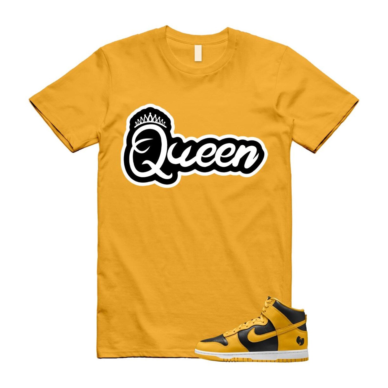 Dunk Tang Black Pollen White Yellow Gold High T Shirt Match Q2 HJ4320-001 T-Shirt, Sneaker Match Tee