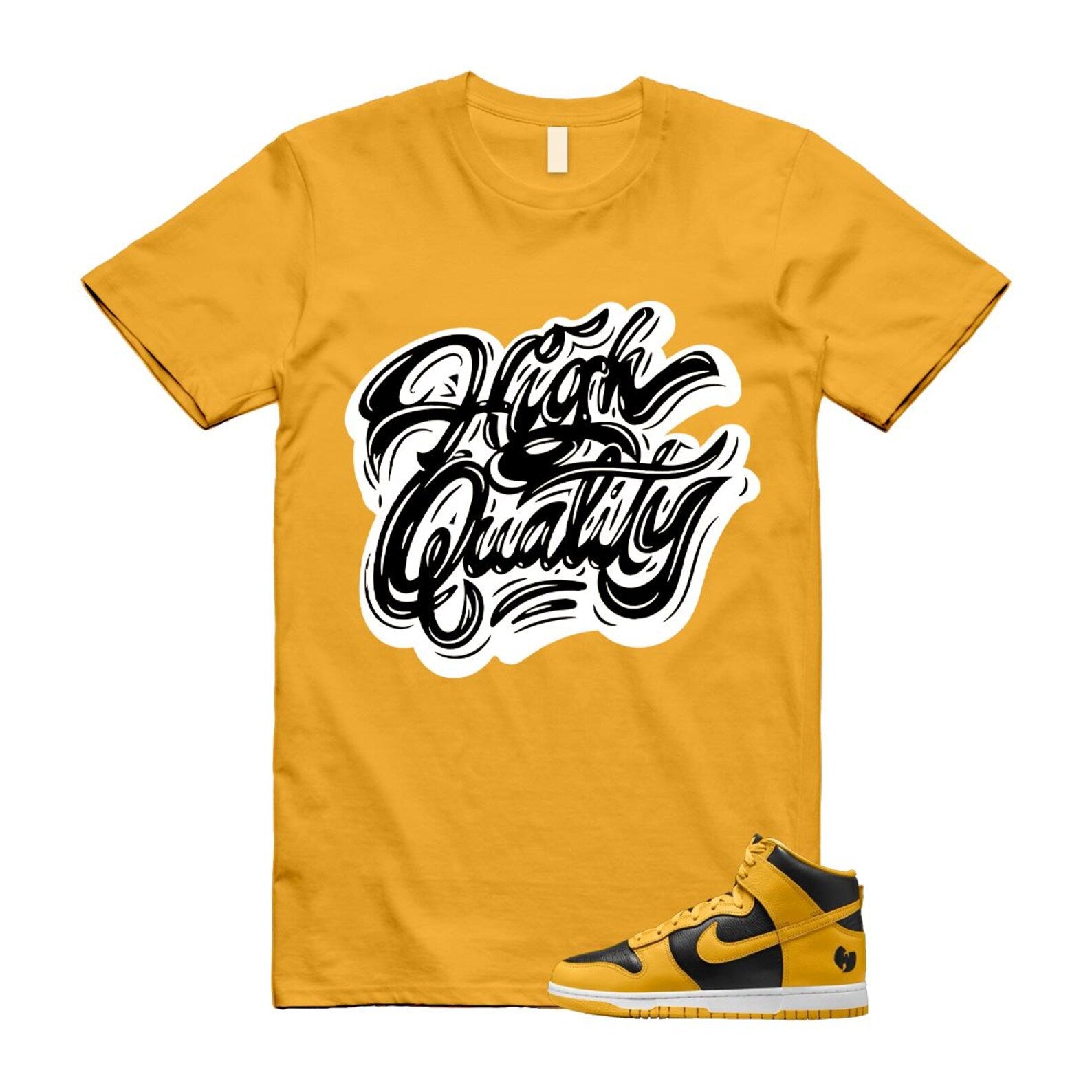 Dunk Tang Black Pollen White Yellow Gold High T Shirt Match HIGH HJ4320-001 T-Shirt, Sneaker Match Tee