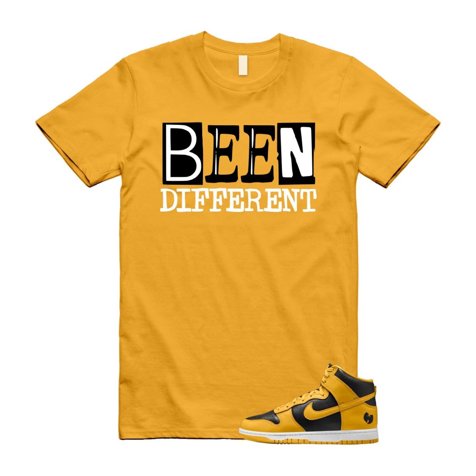 Dunk Tang Black Pollen White Yellow Gold High T Shirt Match BEEN Different HJ4320-001 T-Shirt, Sneaker Match Tee