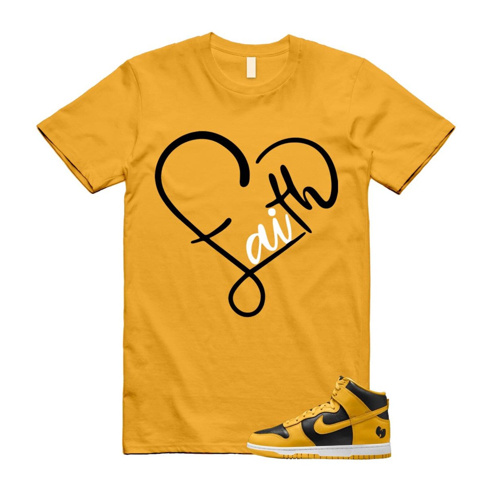 Dunk Tang Black Pollen White Yellow Gold High T Shirt Match FAITH HJ4320-001 T-Shirt, Sneaker Match Tee