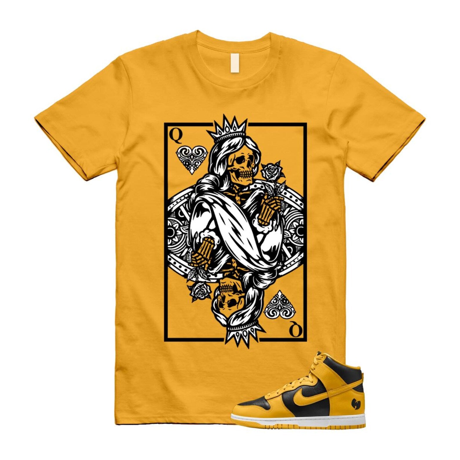 Dunk Tang Black Pollen White Yellow Gold High T Shirt Match QC HJ4320-001 T-Shirt, Sneaker Match Tee