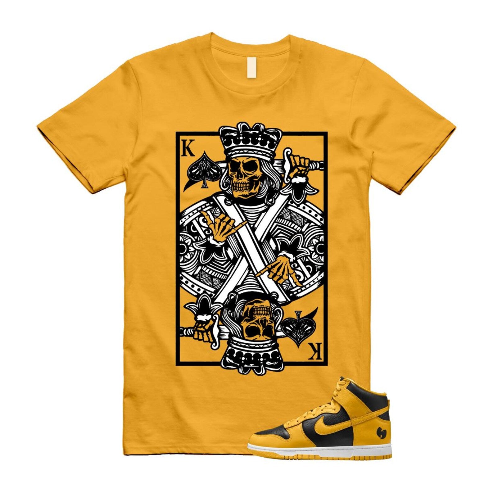Dunk Tang Black Pollen White Yellow Gold High T Shirt Match KC HJ4320-001 T-Shirt, Sneaker Match Tee