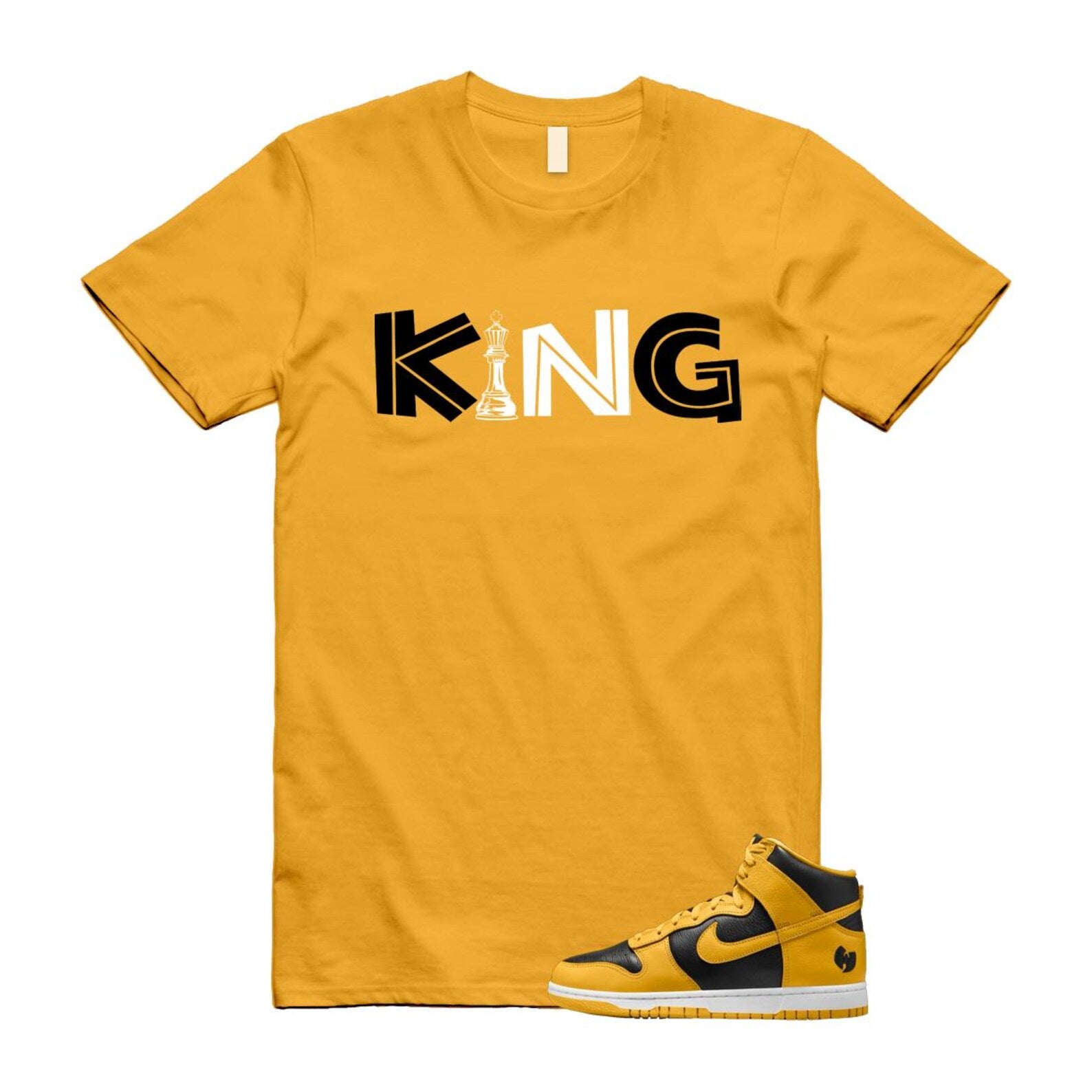 Dunk Tang Black Pollen White Yellow Gold High T Shirt Match KING HJ4320-001 T-Shirt, Sneaker Match Tee