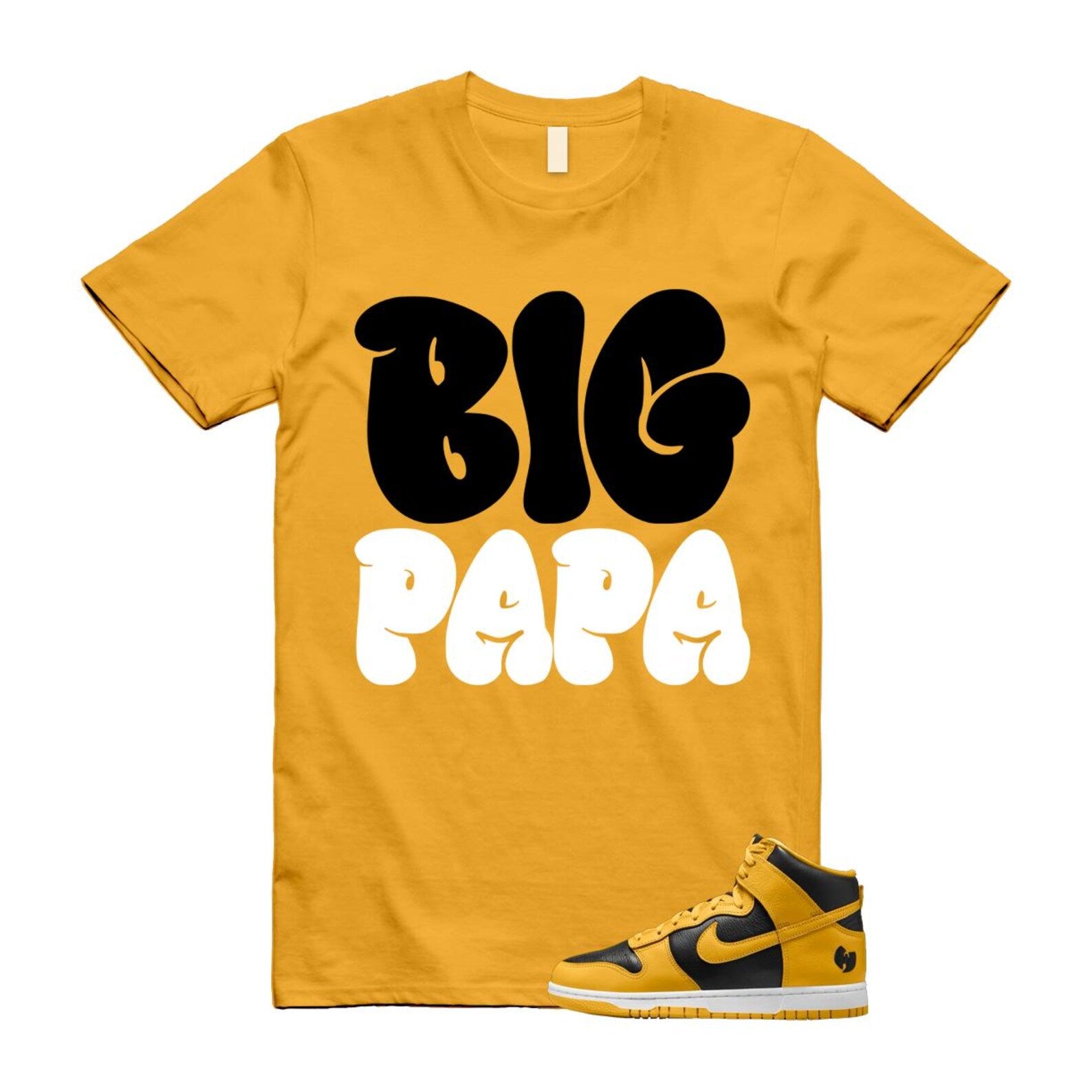 Dunk Tang Black Pollen White Yellow Gold High T Shirt Match PAPA HJ4320-001 T-Shirt, Sneaker Match Tee