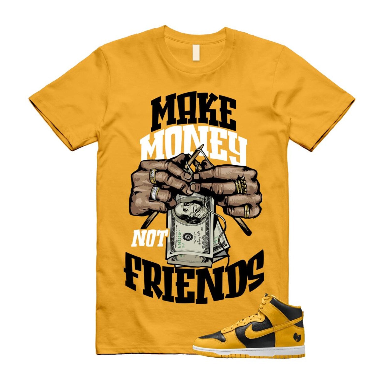 Dunk Tang Black Pollen White Yellow Gold High T Shirt Match MM HJ4320-001 T-Shirt, Sneaker Match Tee