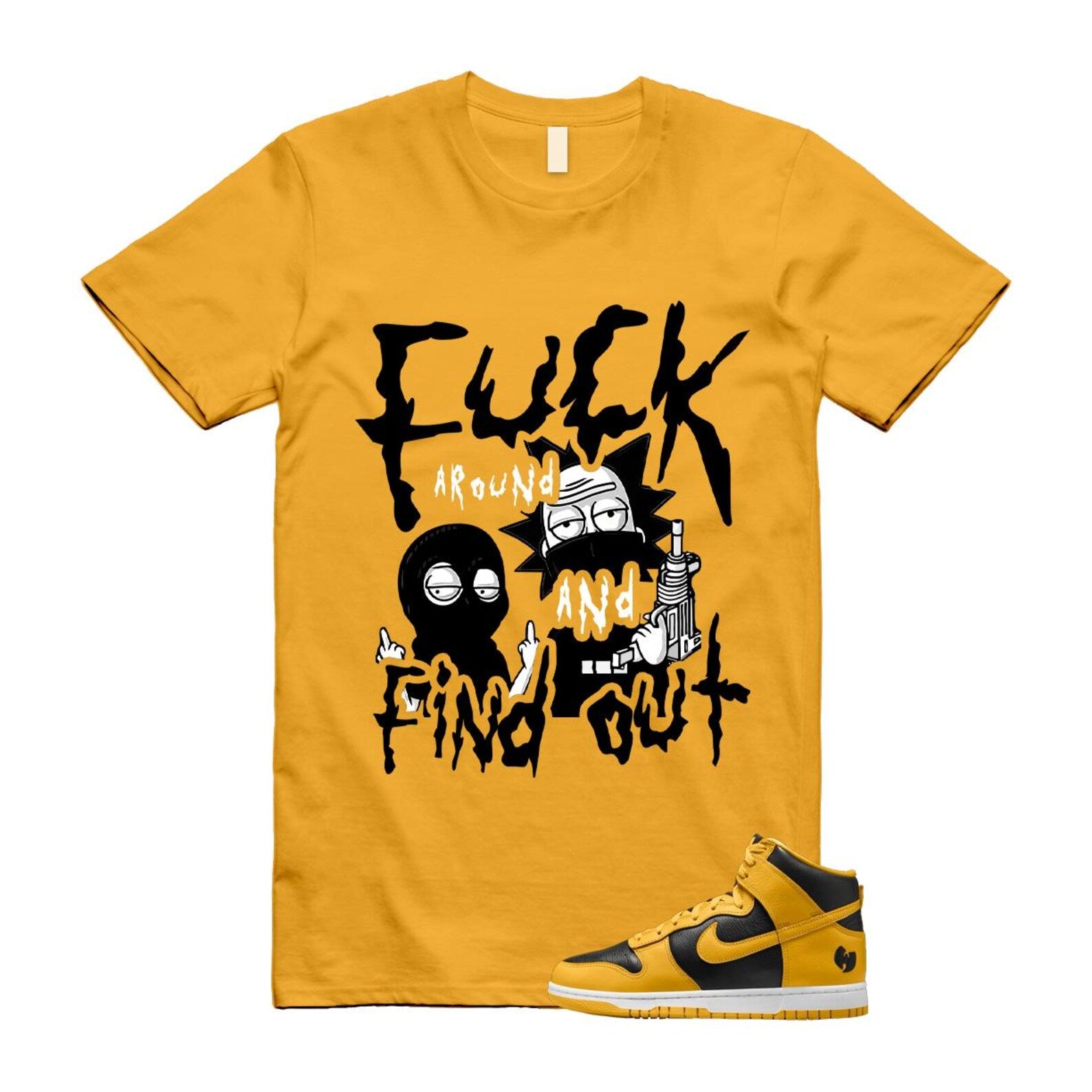 Dunk Tang Black Pollen White Yellow Gold High T Shirt Match MORTY HJ4320-001 T-Shirt, Sneaker Match Tee