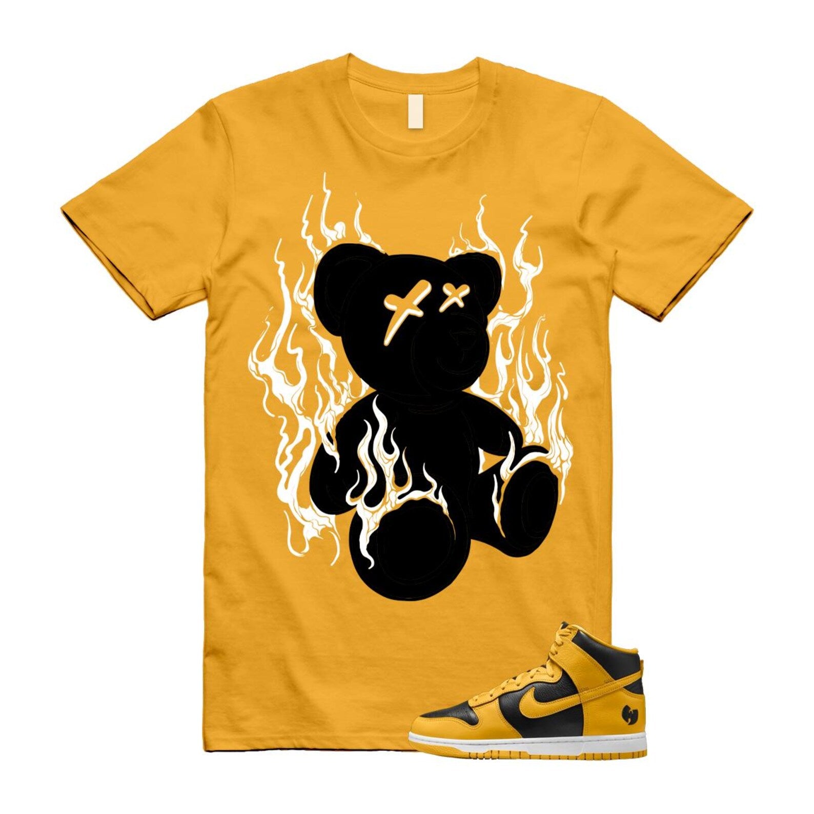 Dunk Tang Black Pollen White Yellow Gold High T Shirt Match LIT HJ4320-001 T-Shirt, Sneaker Match Tee