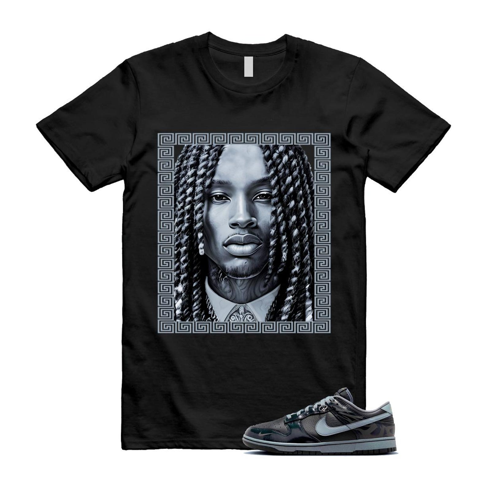 Dunk Berlin Black Off Noir Cool Grey Jade Horizon Low T Shirt Match VON FZ3053-001 T-Shirt, Sneaker Match Tee