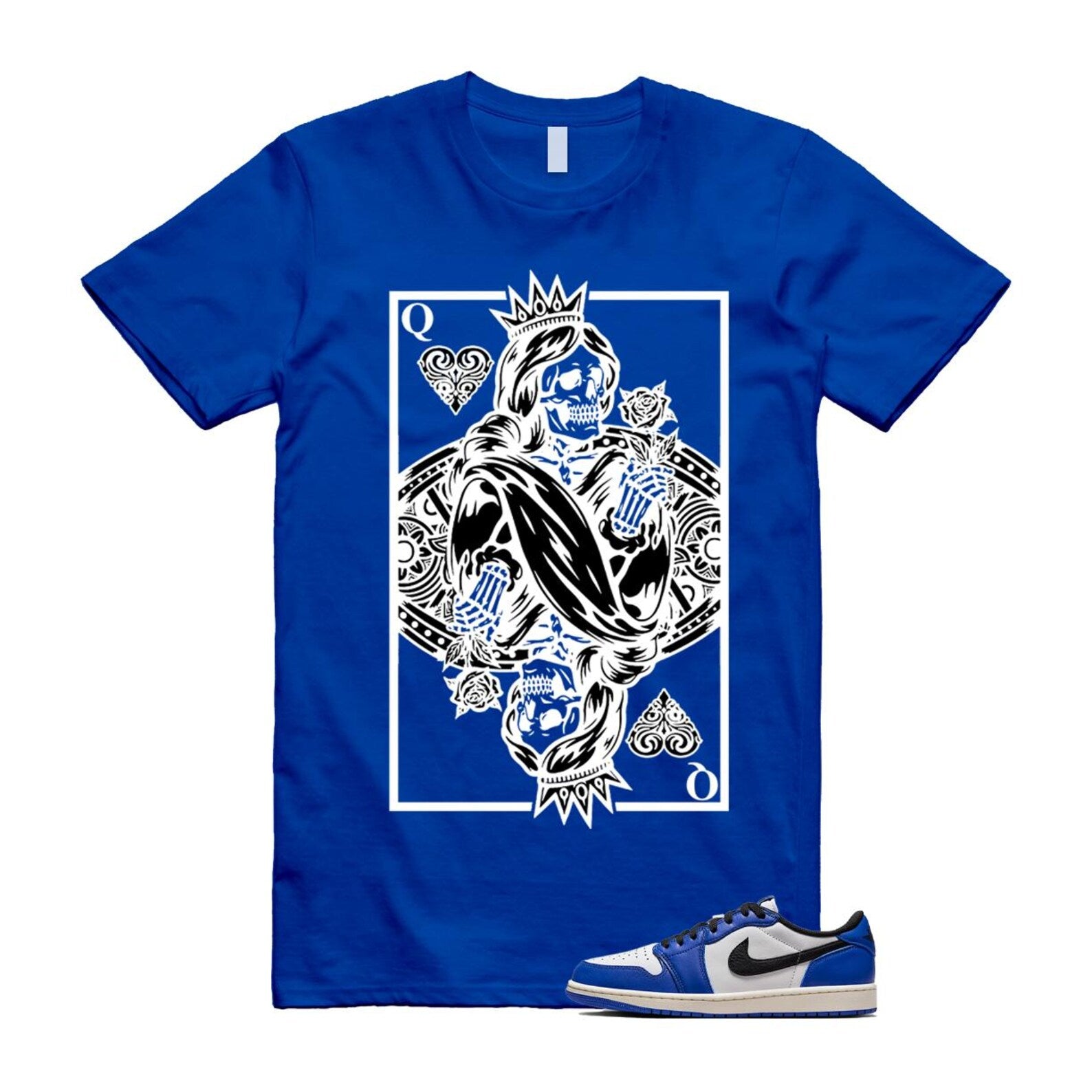 1 Game Royal Blue White Black Low OG T Shirt Match QC CZ0790-140 T-Shirt, Sneaker Match Tee