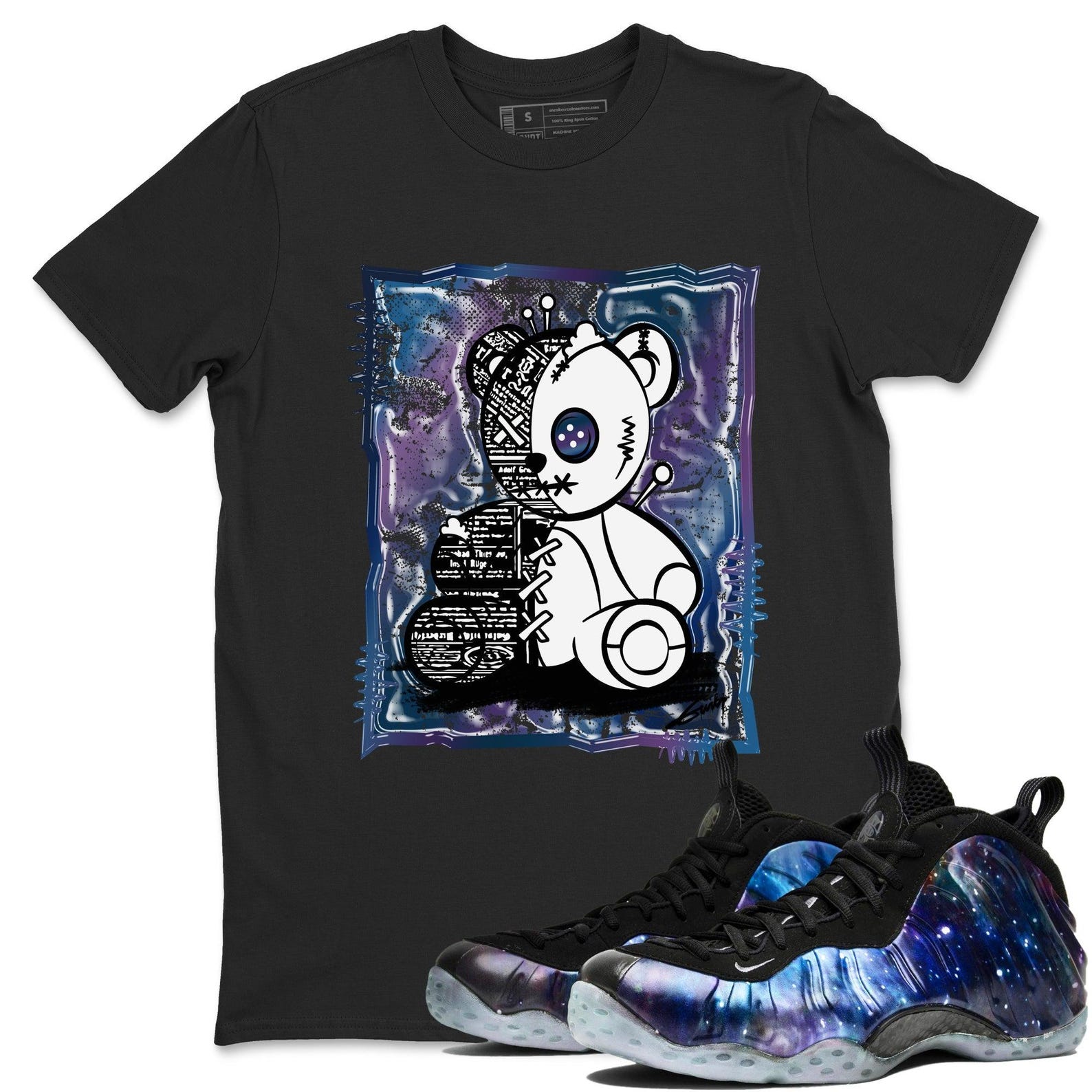 Vintage Bear Unisex T Shirts To Match Jordans Air Foamposite One Galaxy, FQ4303-400 T-Shirt, Sneaker Match Tee