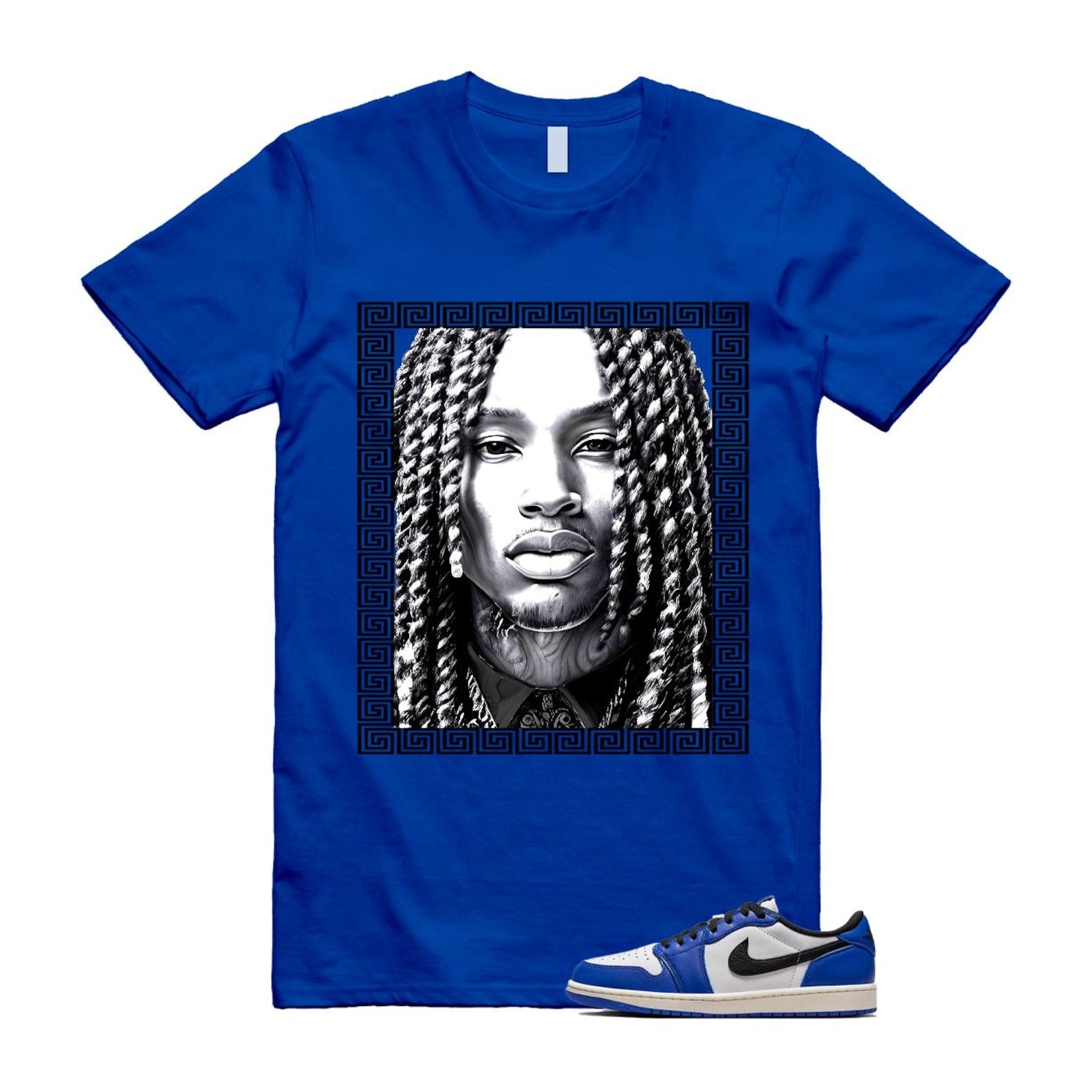 1 Game Royal Blue White Black Low OG T Shirt Match VON CZ0790-140 T-Shirt, Sneaker Match Tee