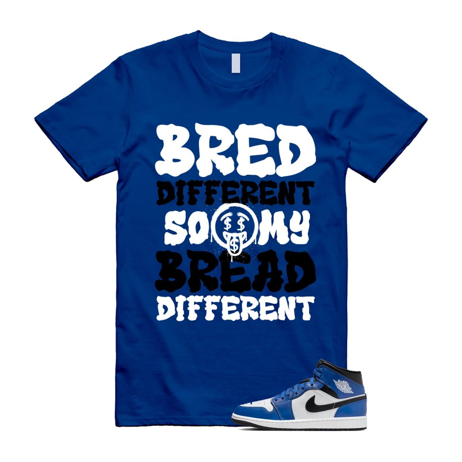 1 Game Royal Blue Black White Mid T Shirt Match BDBD DQ8426-402 T-Shirt, Sneaker Match Tee