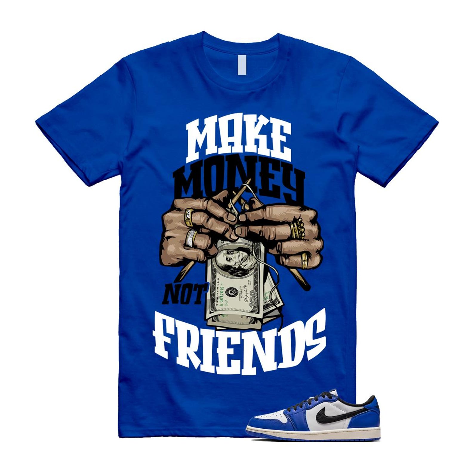1 Game Royal Blue White Black Low OG T Shirt Match MM CZ0790-140 T-Shirt, Sneaker Match Tee