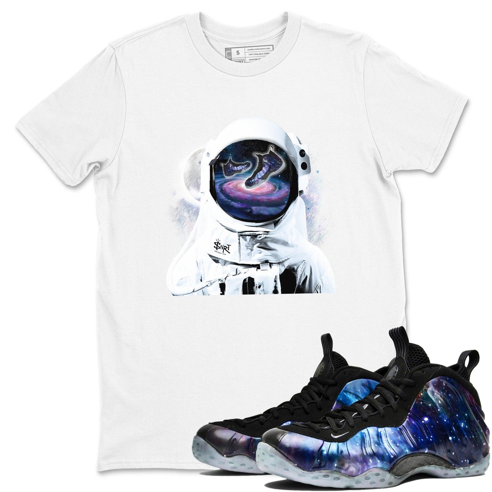 Space Discovery Unisex T Shirts To Match Jordans Air Foamposite One Galaxy, FQ4303-400 T-Shirt, Sneaker Match Tee