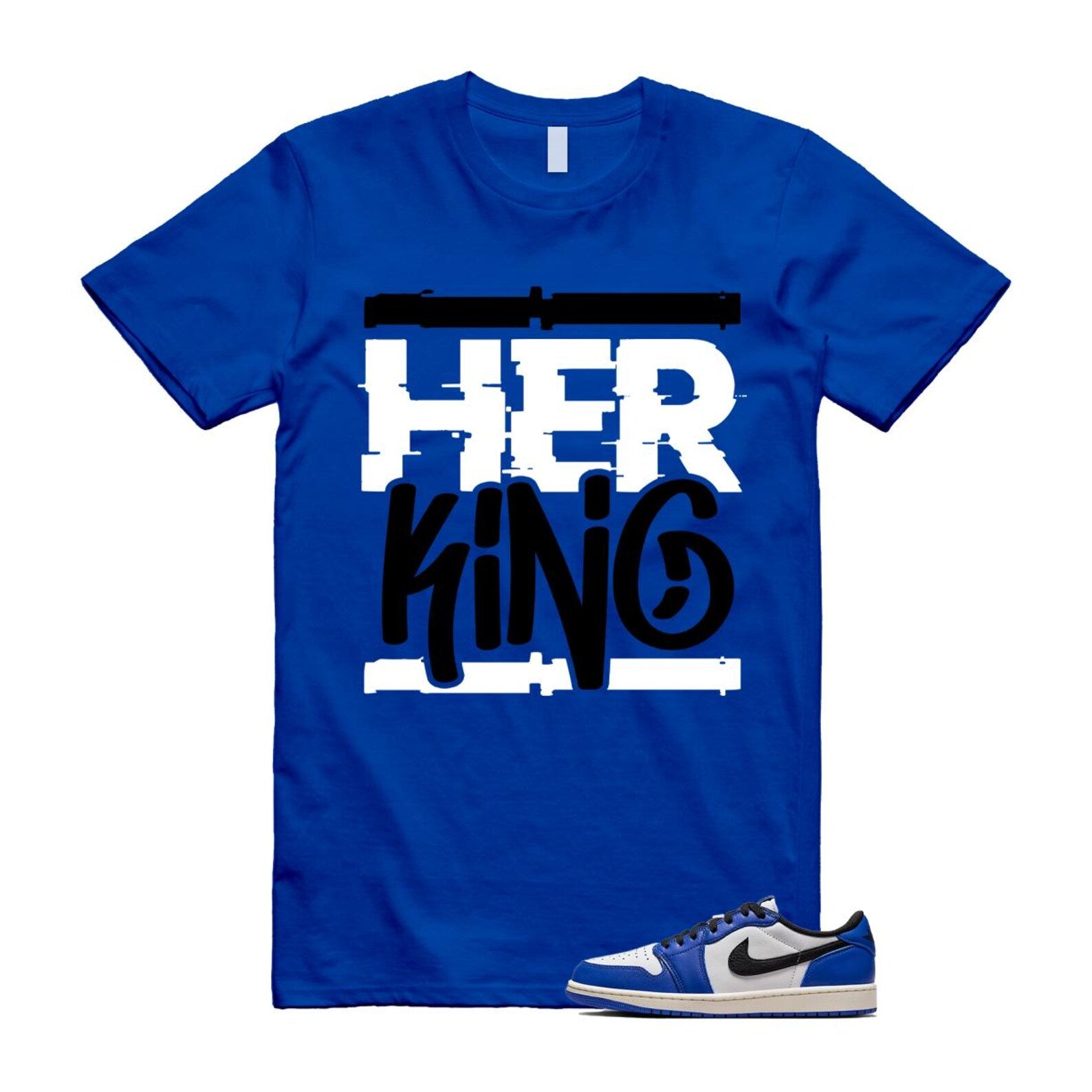 1 Game Royal Blue White Black Low OG T Shirt Match HK CZ0790-140 T-Shirt, Sneaker Match Tee