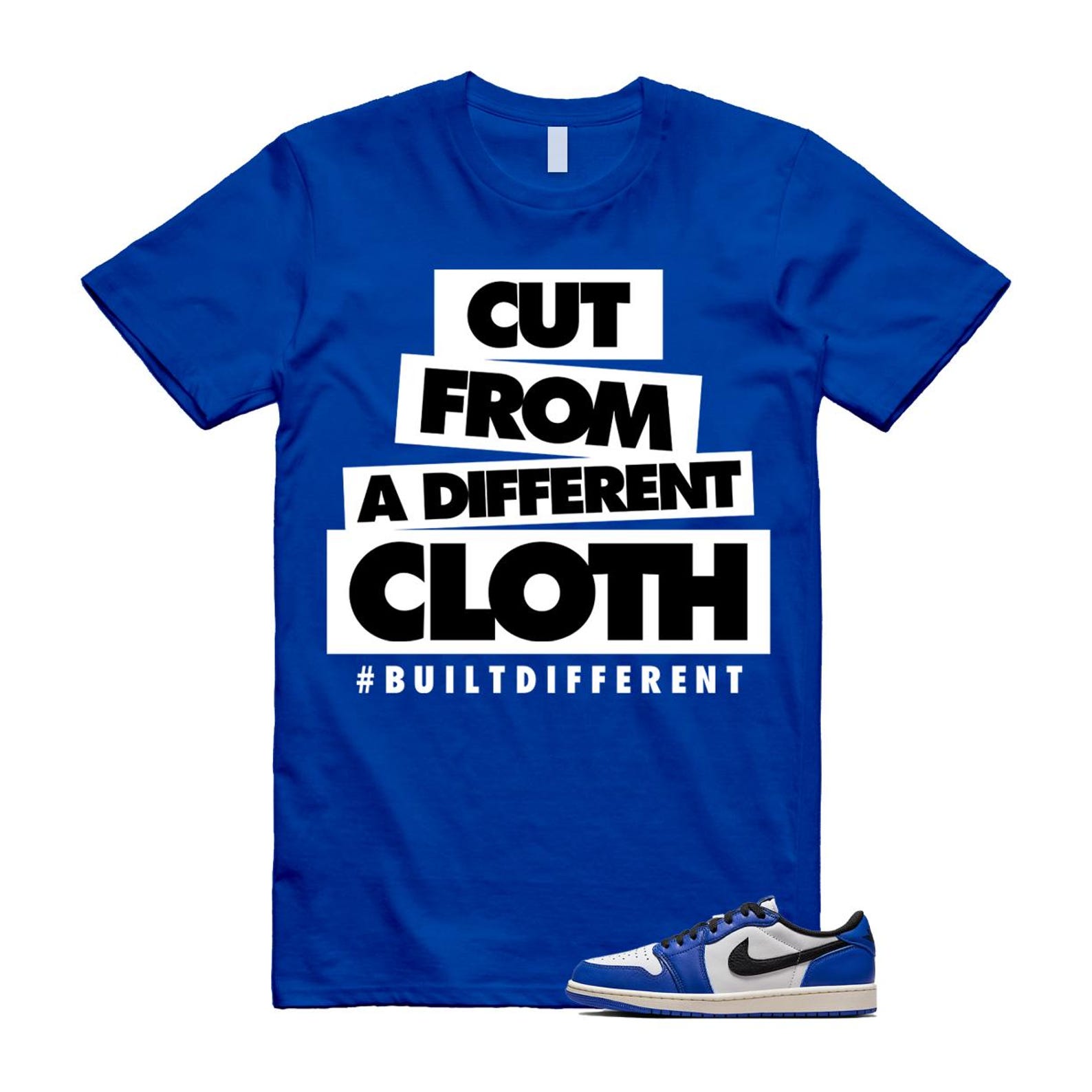 1 Game Royal Blue White Black Low OG T Shirt Match CLOTH CZ0790-140 T-Shirt, Sneaker Match Tee