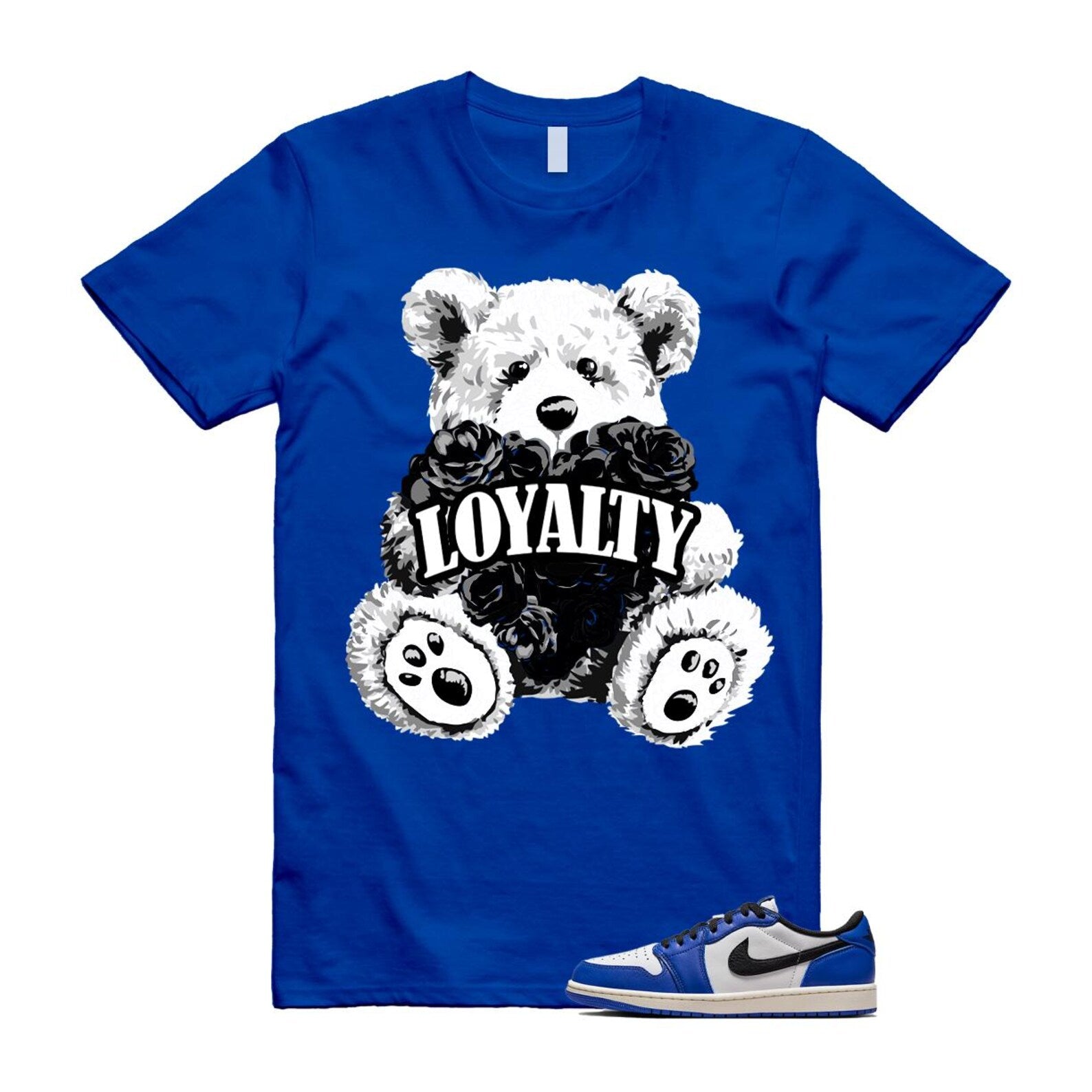 1 Game Royal Blue White Black Low OG T Shirt Match LYLTY CZ0790-140 T-Shirt, Sneaker Match Tee