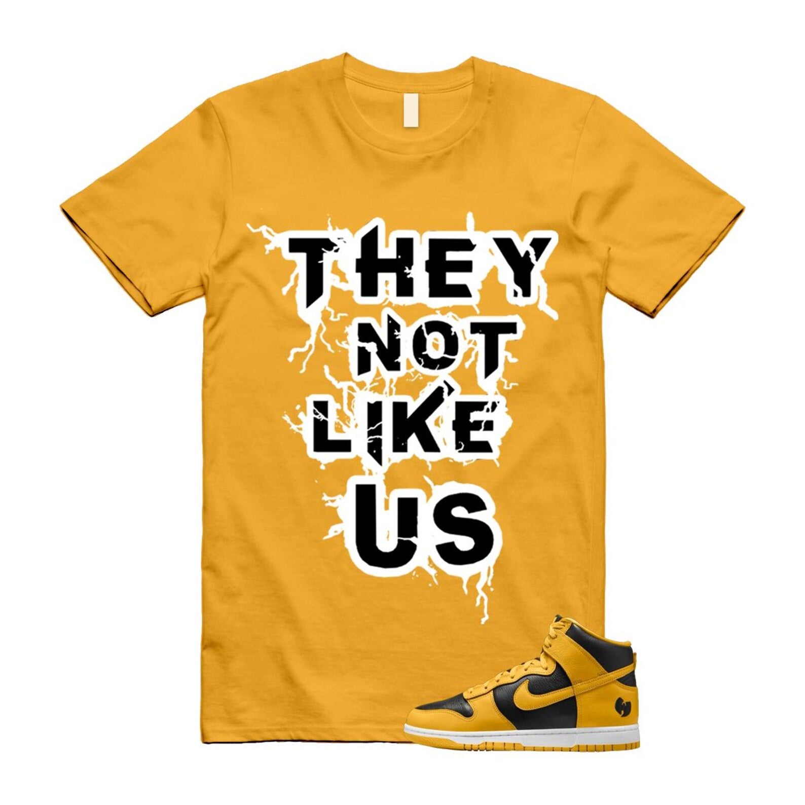 Dunk Tang Black Pollen White Yellow Gold High T Shirt Match US HJ4320-001 T-Shirt, Sneaker Match Tee
