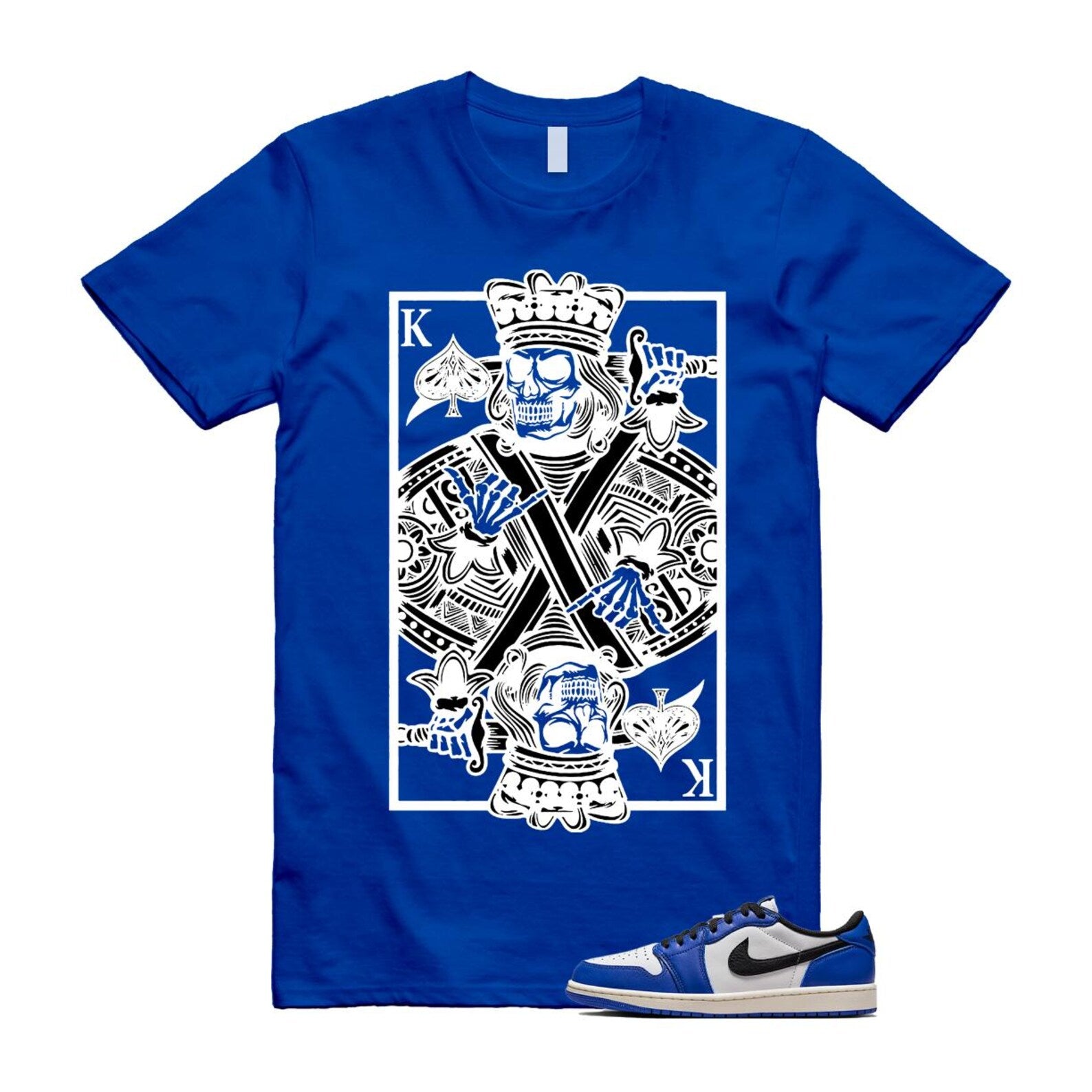 1 Game Royal Blue White Black Low OG T Shirt Match KC CZ0790-140 T-Shirt, Sneaker Match Tee