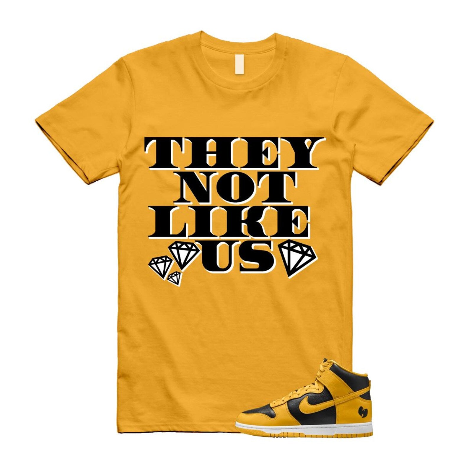 Dunk Tang Black Pollen White Yellow Gold High T Shirt Match US2 HJ4320-001 T-Shirt, Sneaker Match Tee