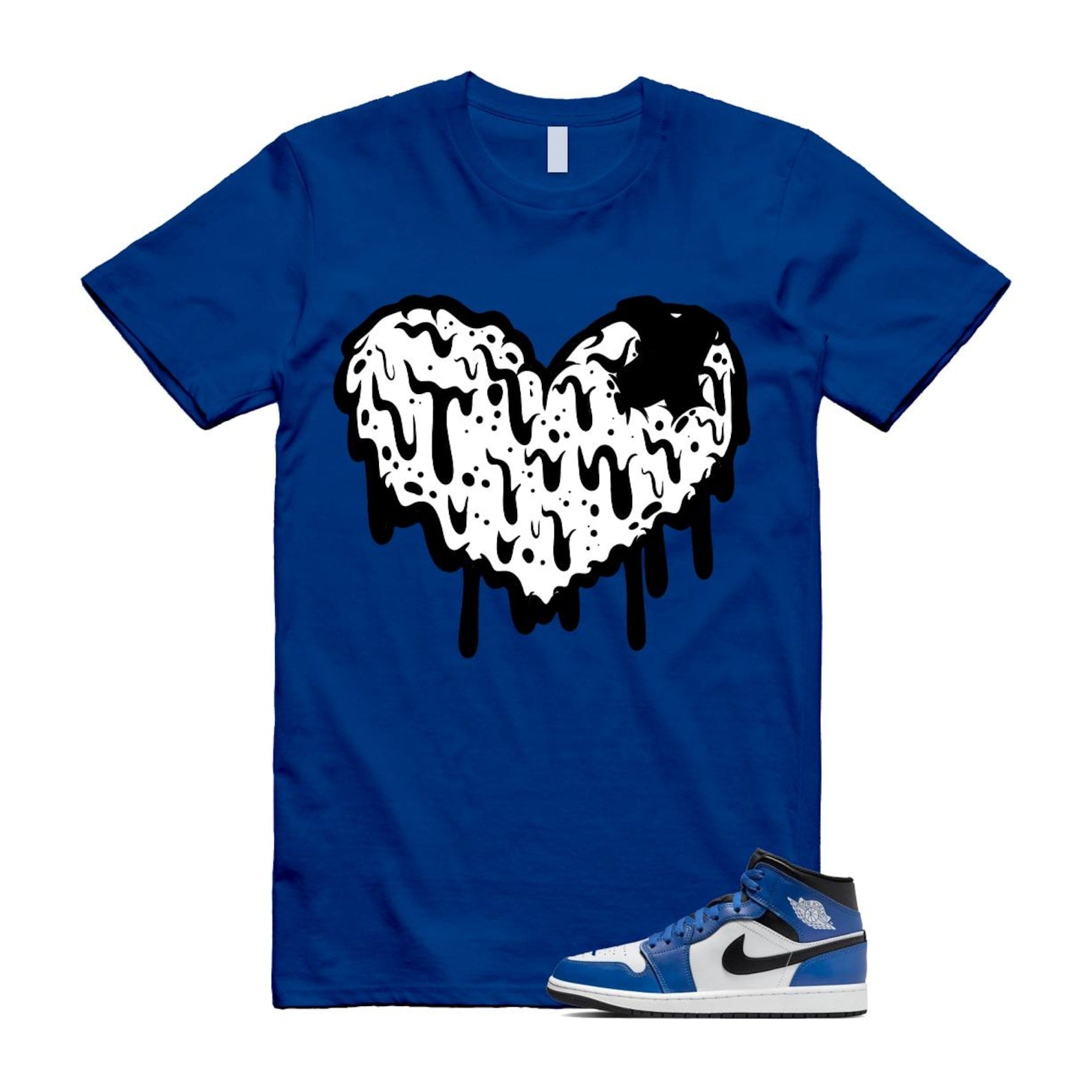 1 Game Royal Blue Black White Mid T Shirt Match DRHRT DQ8426-402 T-Shirt, Sneaker Match Tee