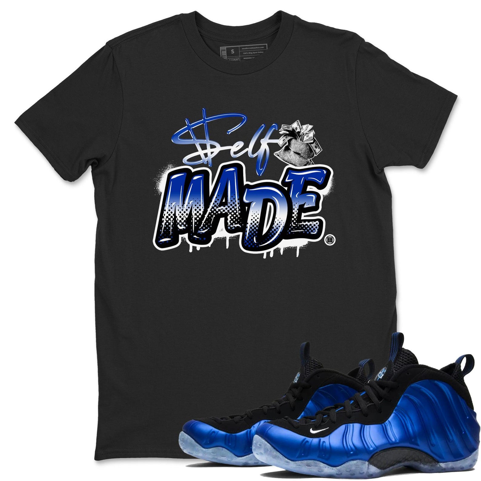 Self Made Unisex T Shirts To Match Jordans Air Foamposite One Royal, FQ8181-511 T-Shirt, Sneaker Match Tee