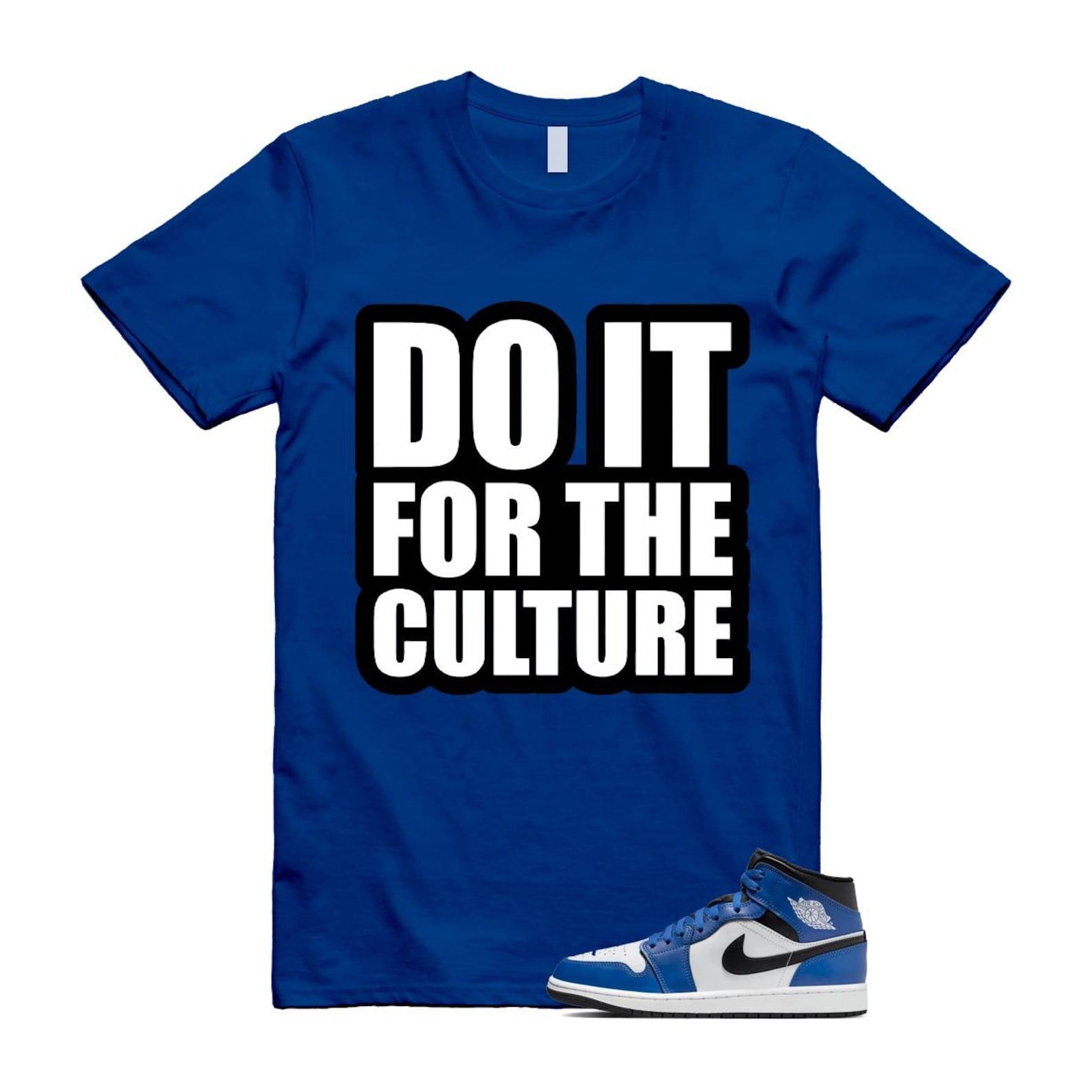 1 Game Royal Blue Black White Mid T Shirt Match CULTURE DQ8426-402 T-Shirt, Sneaker Match Tee