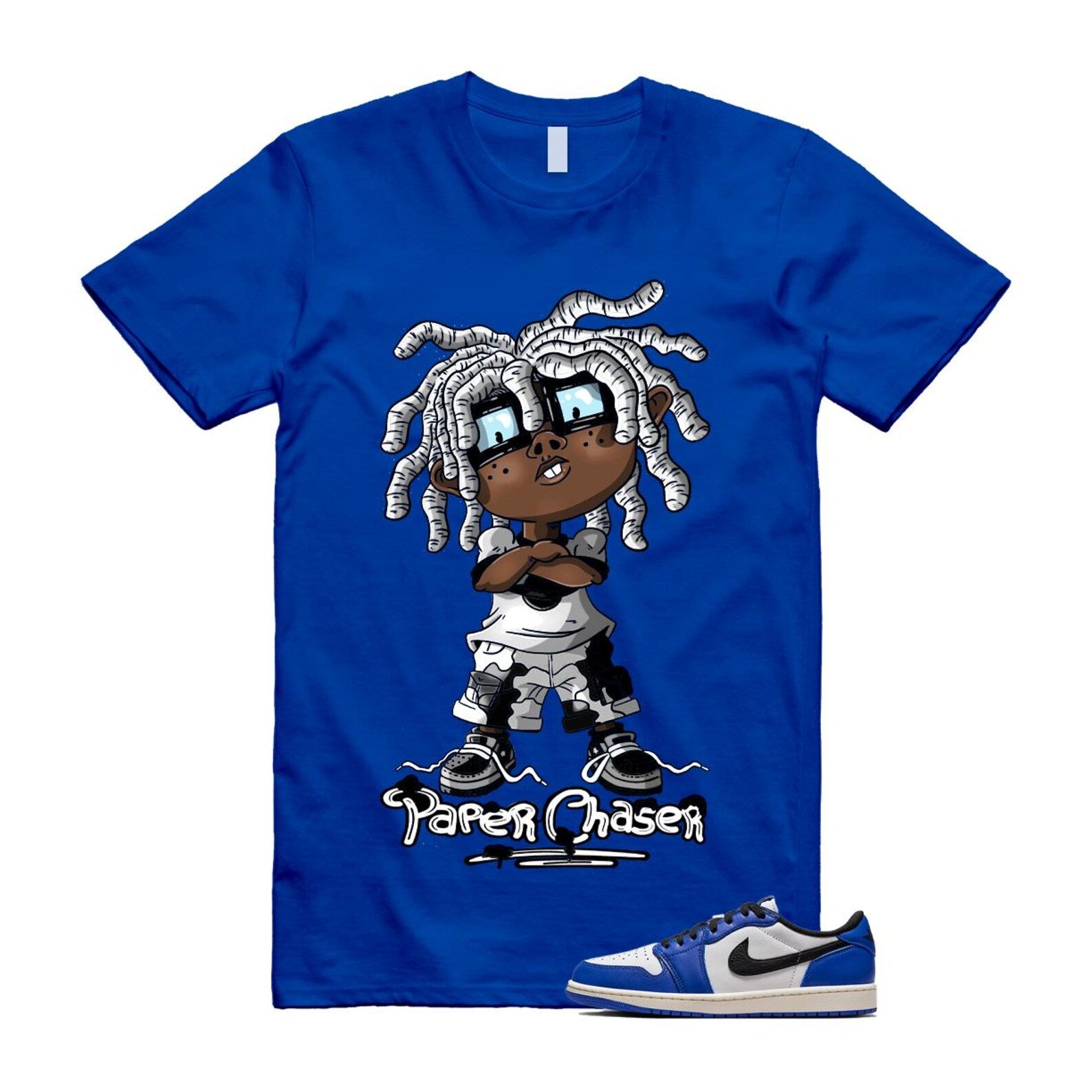 1 Game Royal Blue White Black Low OG T Shirt Match CHUCKY CZ0790-140 T-Shirt, Sneaker Match Tee