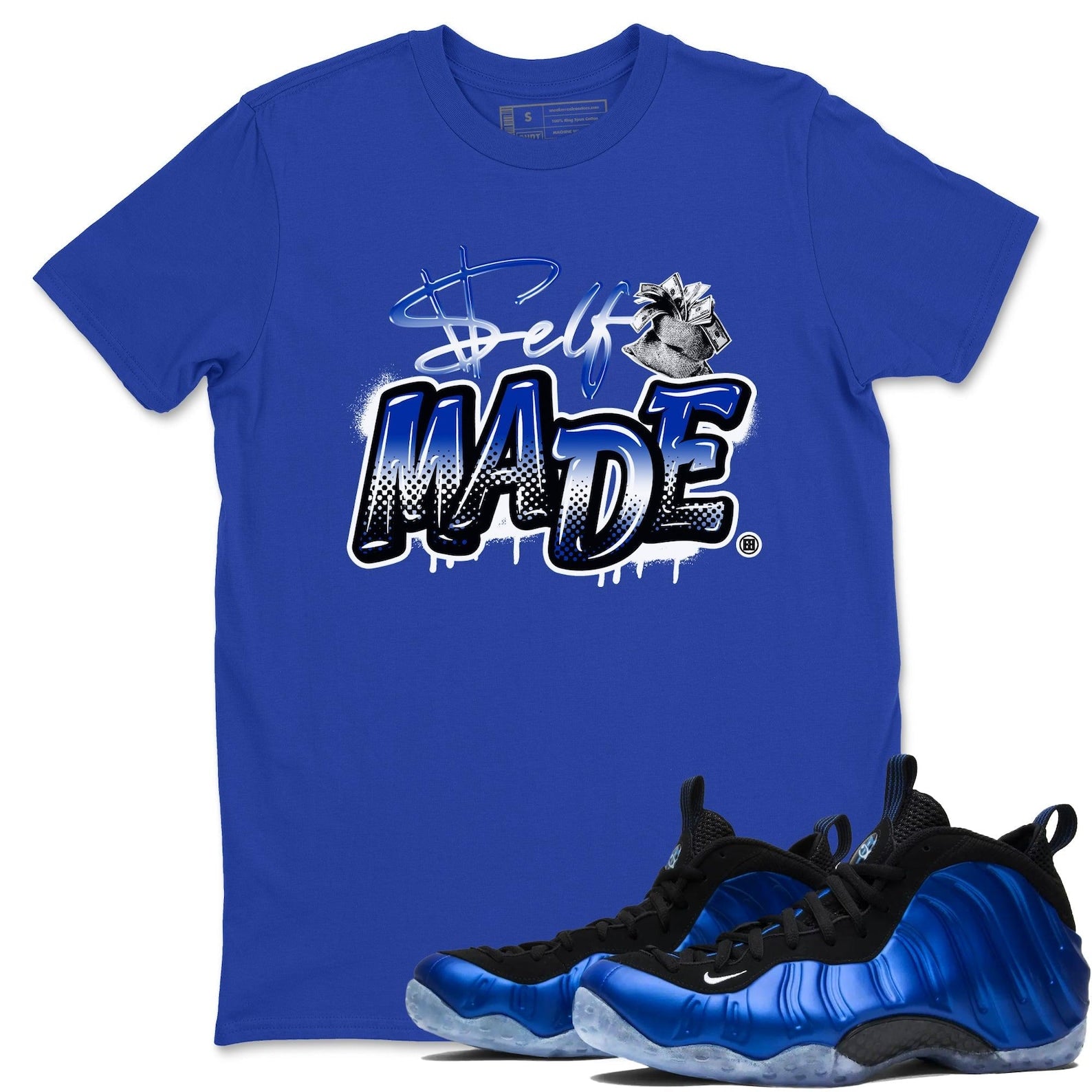 Self Made Unisex T Shirts To Match Jordans Air Foamposite One Royal, FQ8181-511 T-Shirt, Sneaker Match Tee