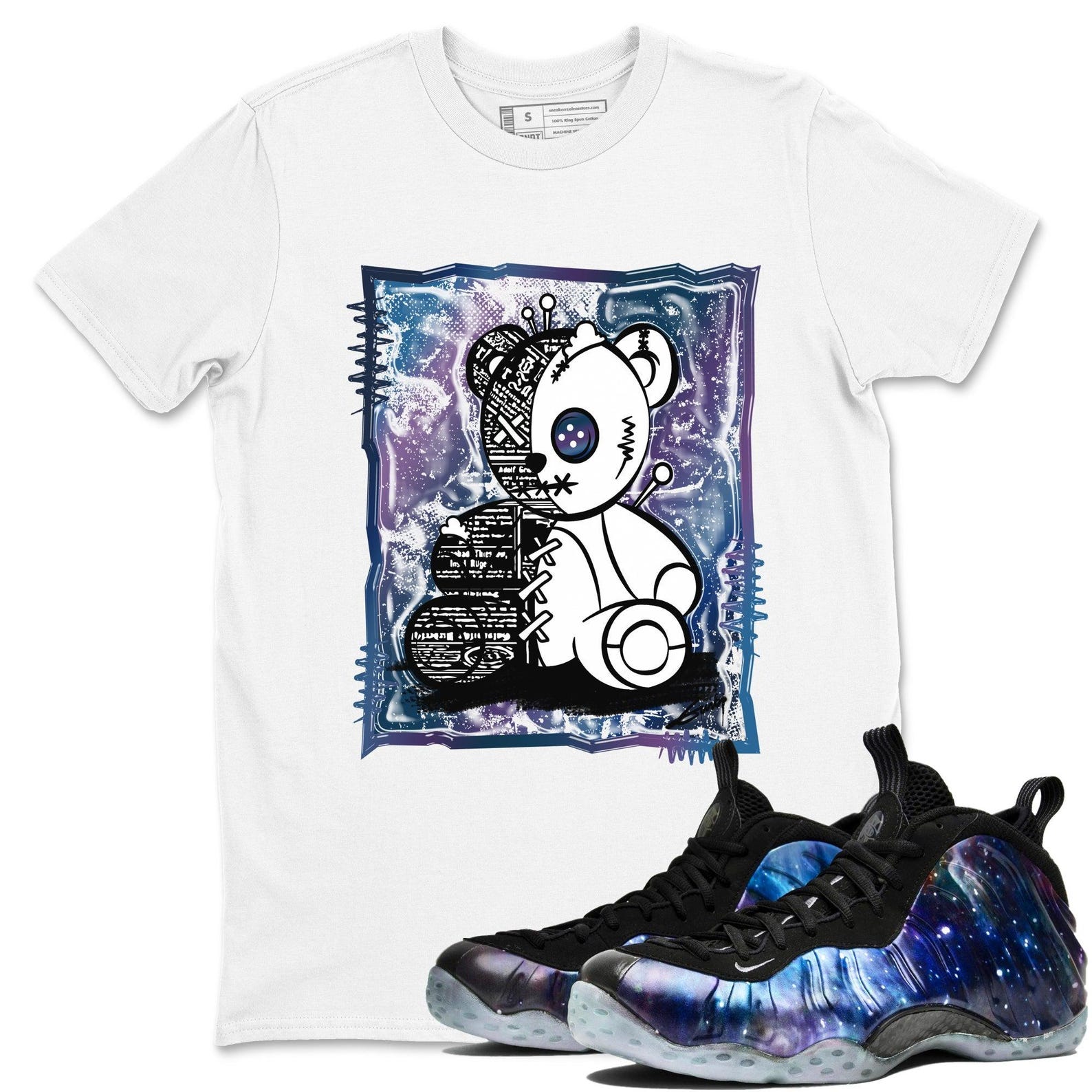Vintage Bear Unisex T Shirts To Match Jordans Air Foamposite One Galaxy, FQ4303-400 T-Shirt, Sneaker Match Tee