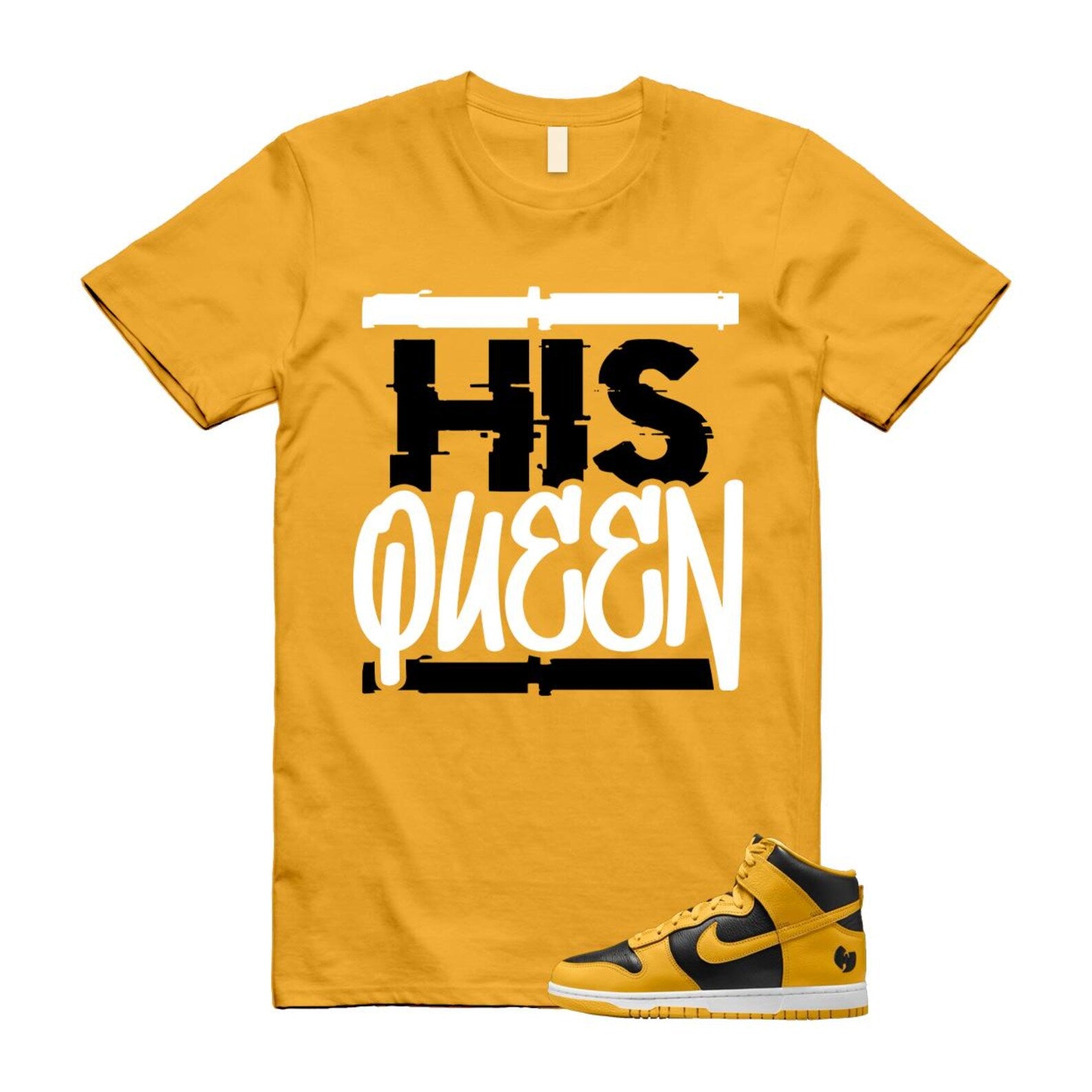 Dunk Tang Black Pollen White Yellow Gold High T Shirt Match HQ HJ4320-001 T-Shirt, Sneaker Match Tee