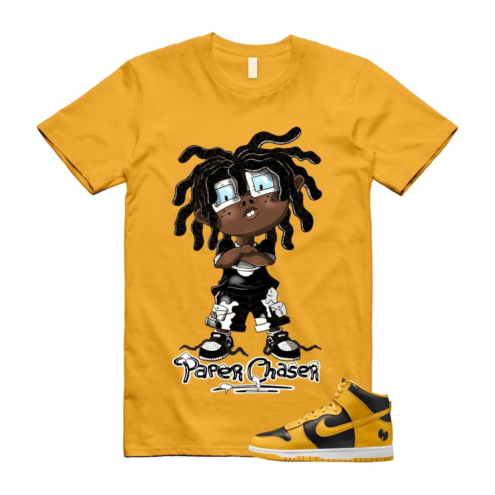 Dunk Tang Black Pollen White Yellow Gold High T Shirt Match CHUCKY HJ4320-001 T-Shirt, Sneaker Match Tee