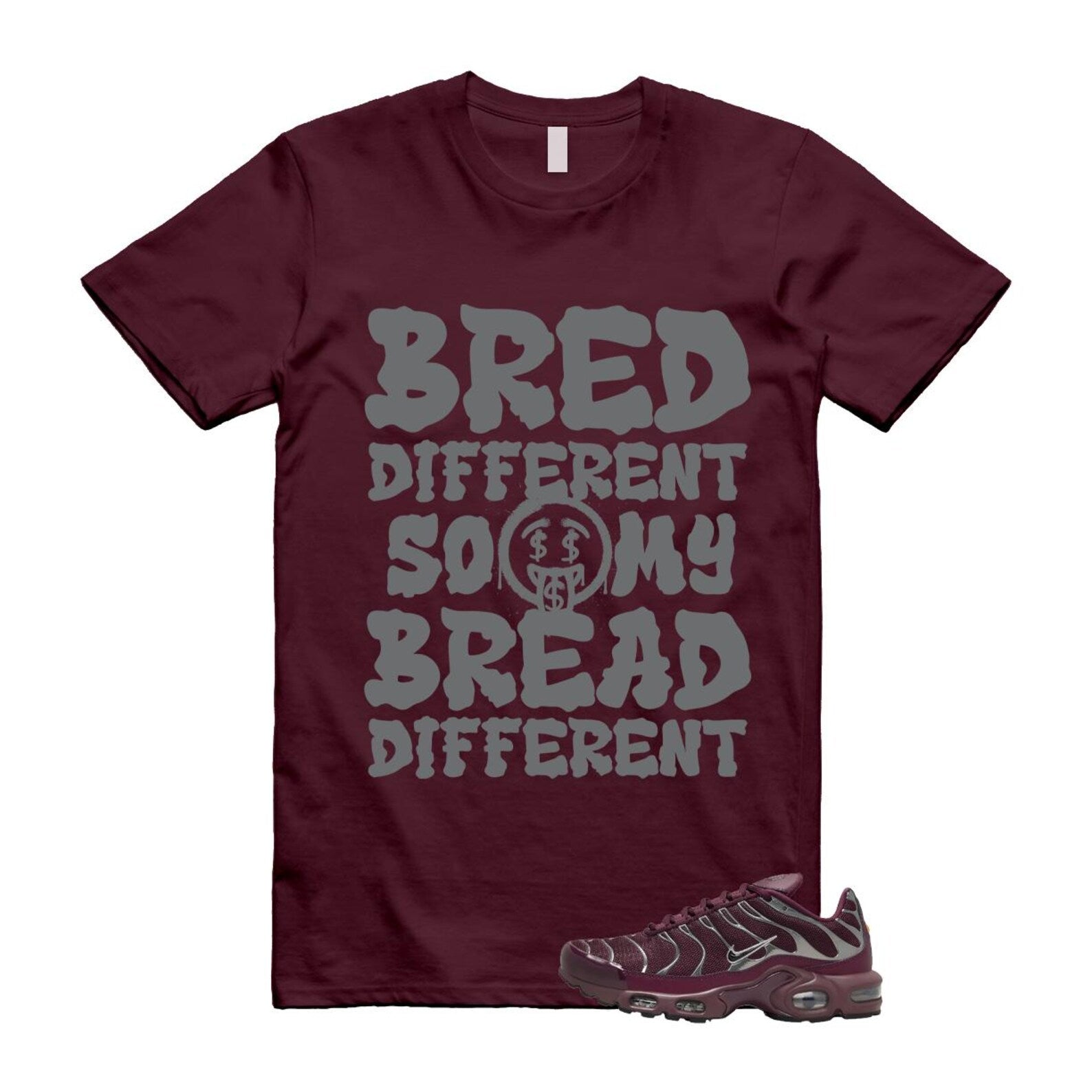 Air Max Night Maroon Metallic Silver Dark Team Red Plus SE T Shirt Match BDBD HJ9743-600 T-Shirt, Sneaker Match Tee