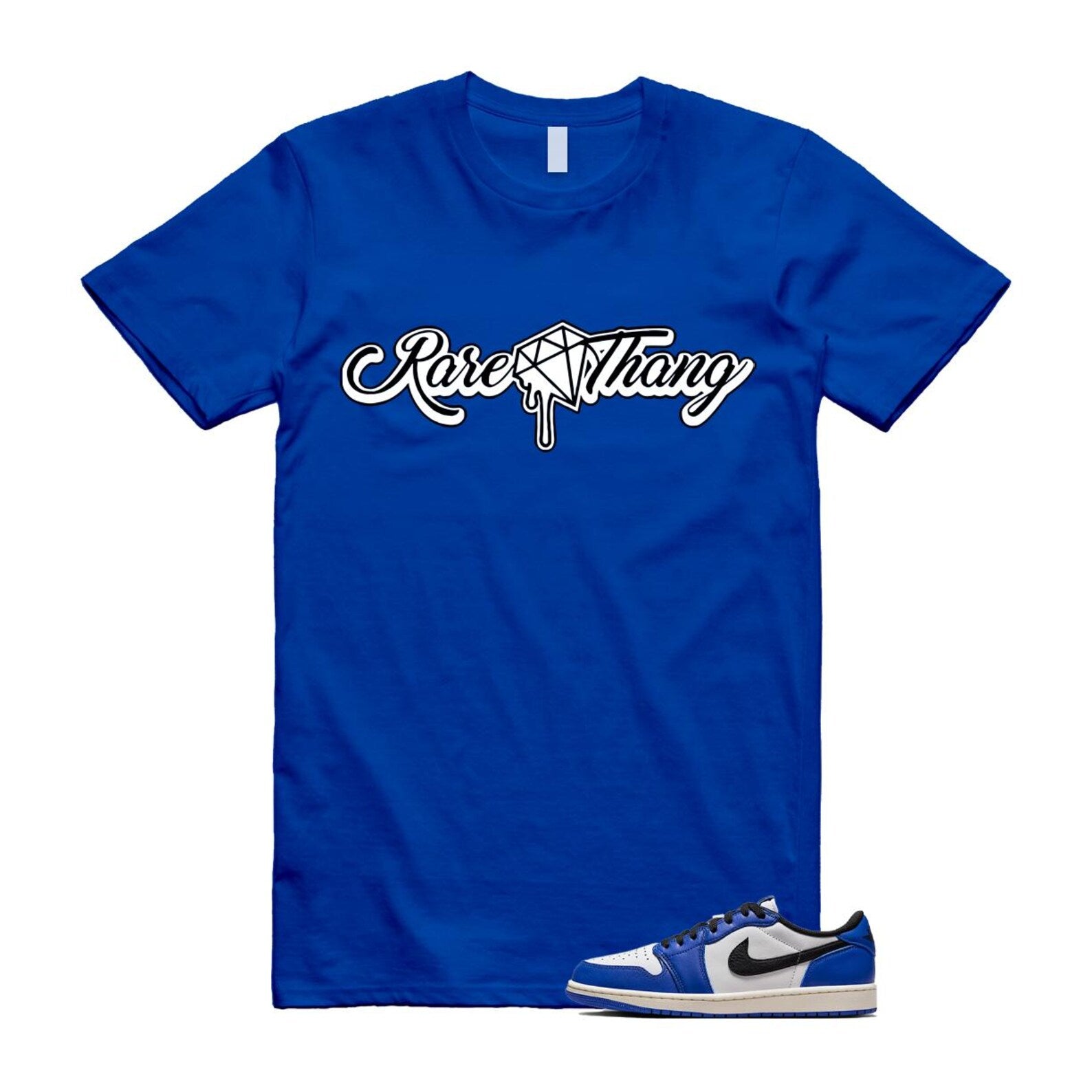 1 Game Royal Blue White Black Low OG T Shirt Match RARE CZ0790-140 T-Shirt, Sneaker Match Tee