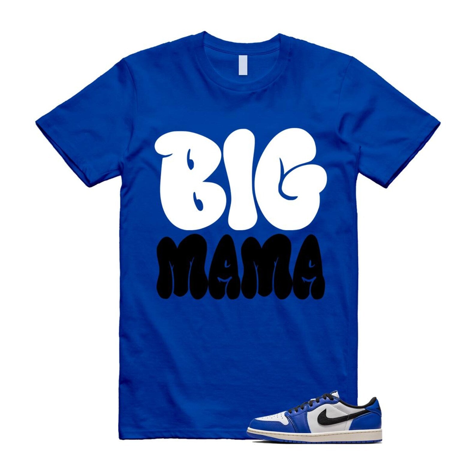 1 Game Royal Blue White Black Low OG T Shirt Match MAMA CZ0790-140 T-Shirt, Sneaker Match Tee