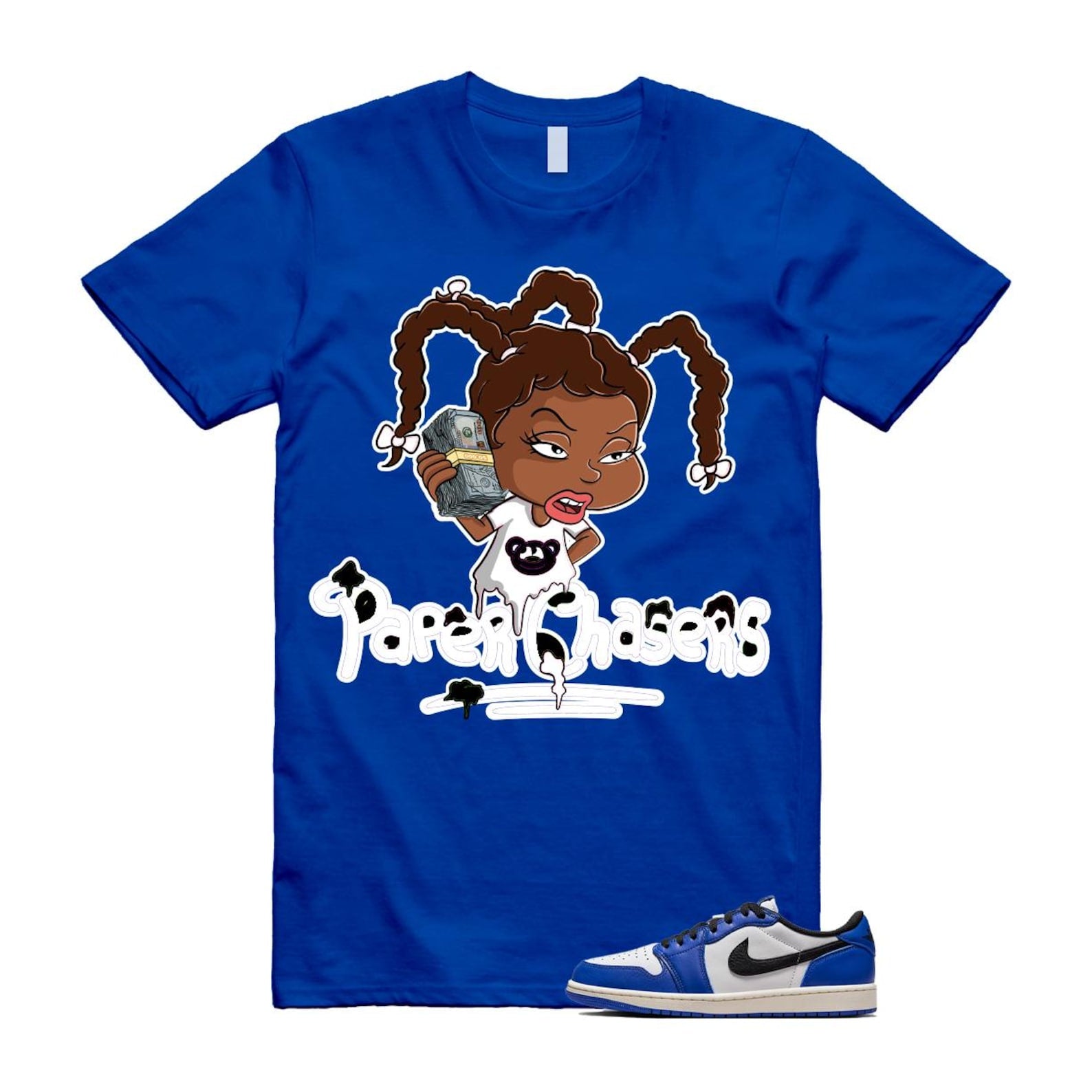 1 Game Royal Blue White Black Low OG T Shirt Match PC CZ0790-140 T-Shirt, Sneaker Match Tee